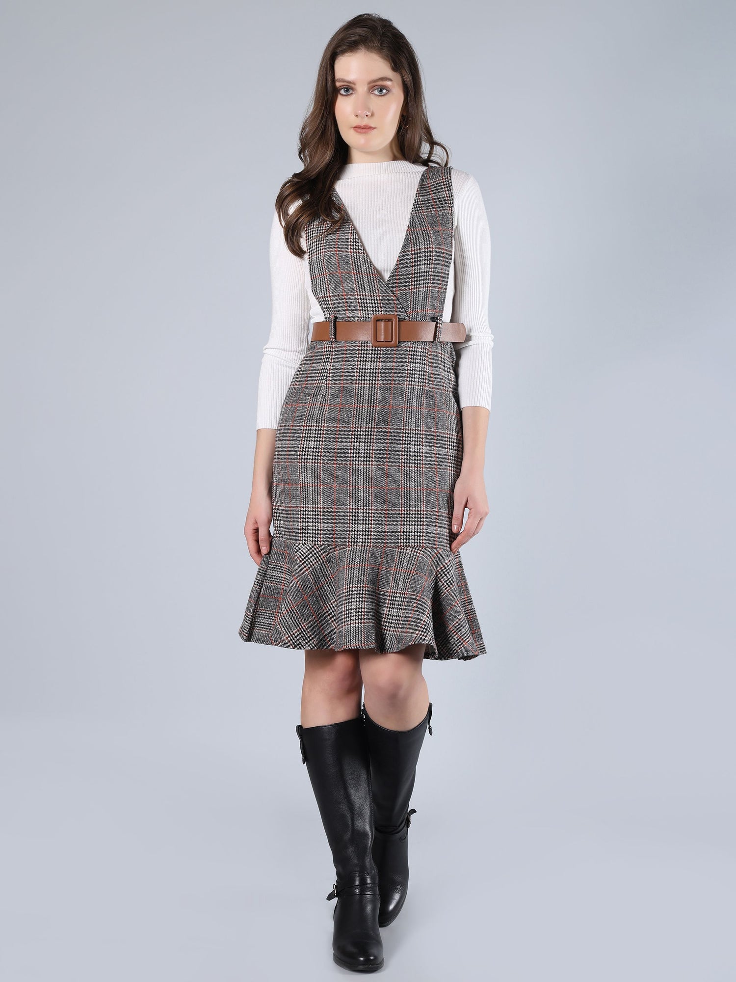 Plaid Winter Midi Dress