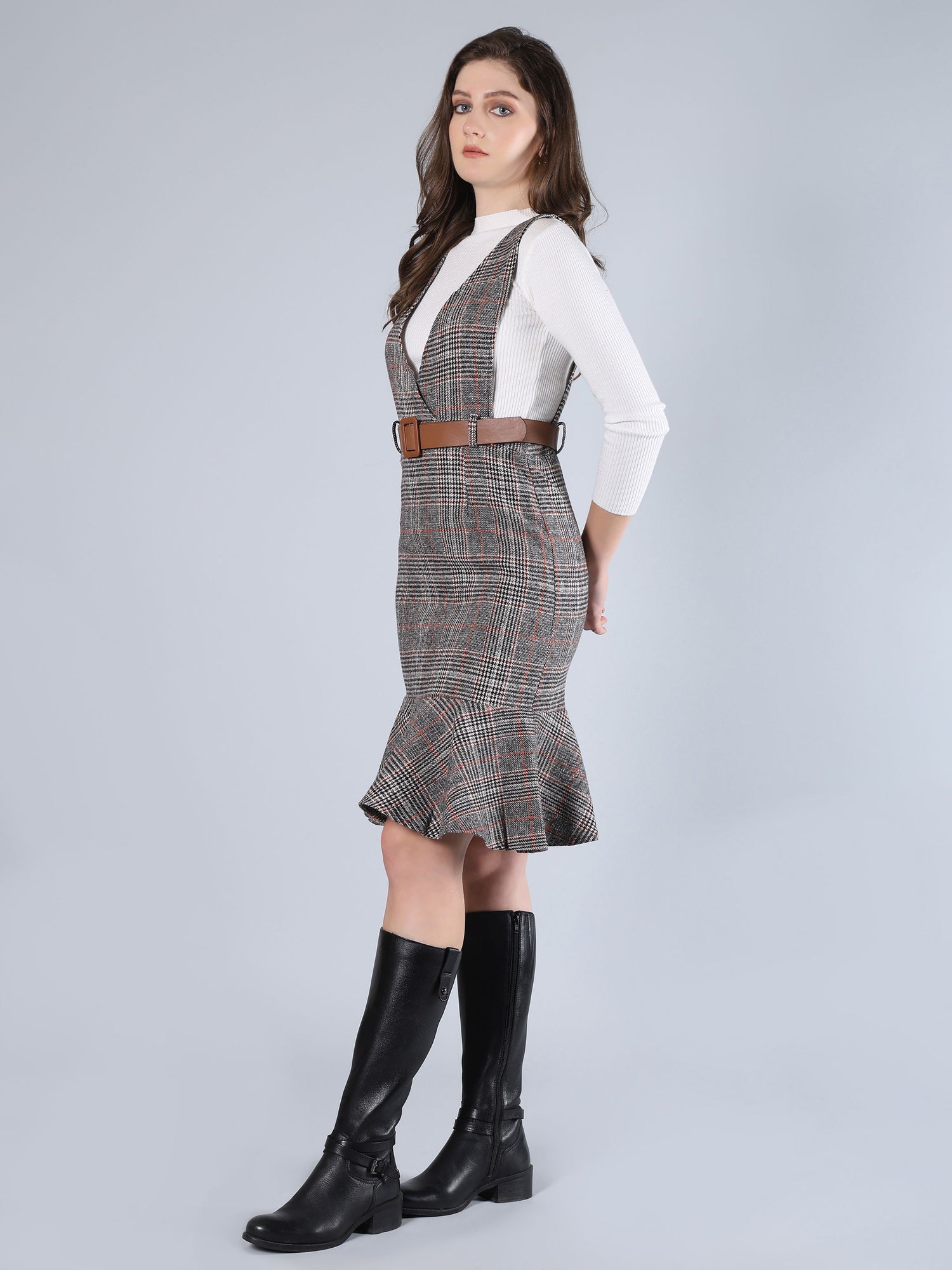 Plaid Winter Midi Dress