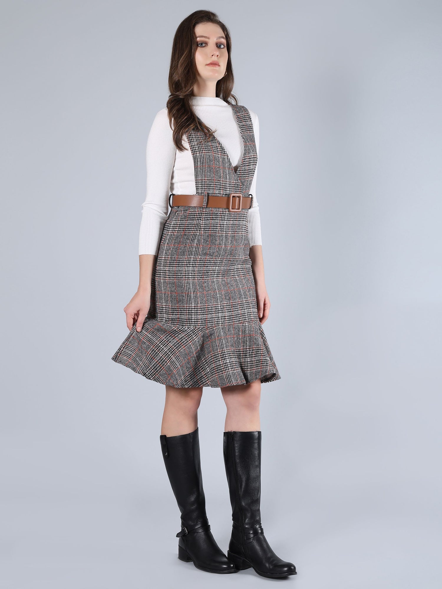 Plaid Winter Midi Dress