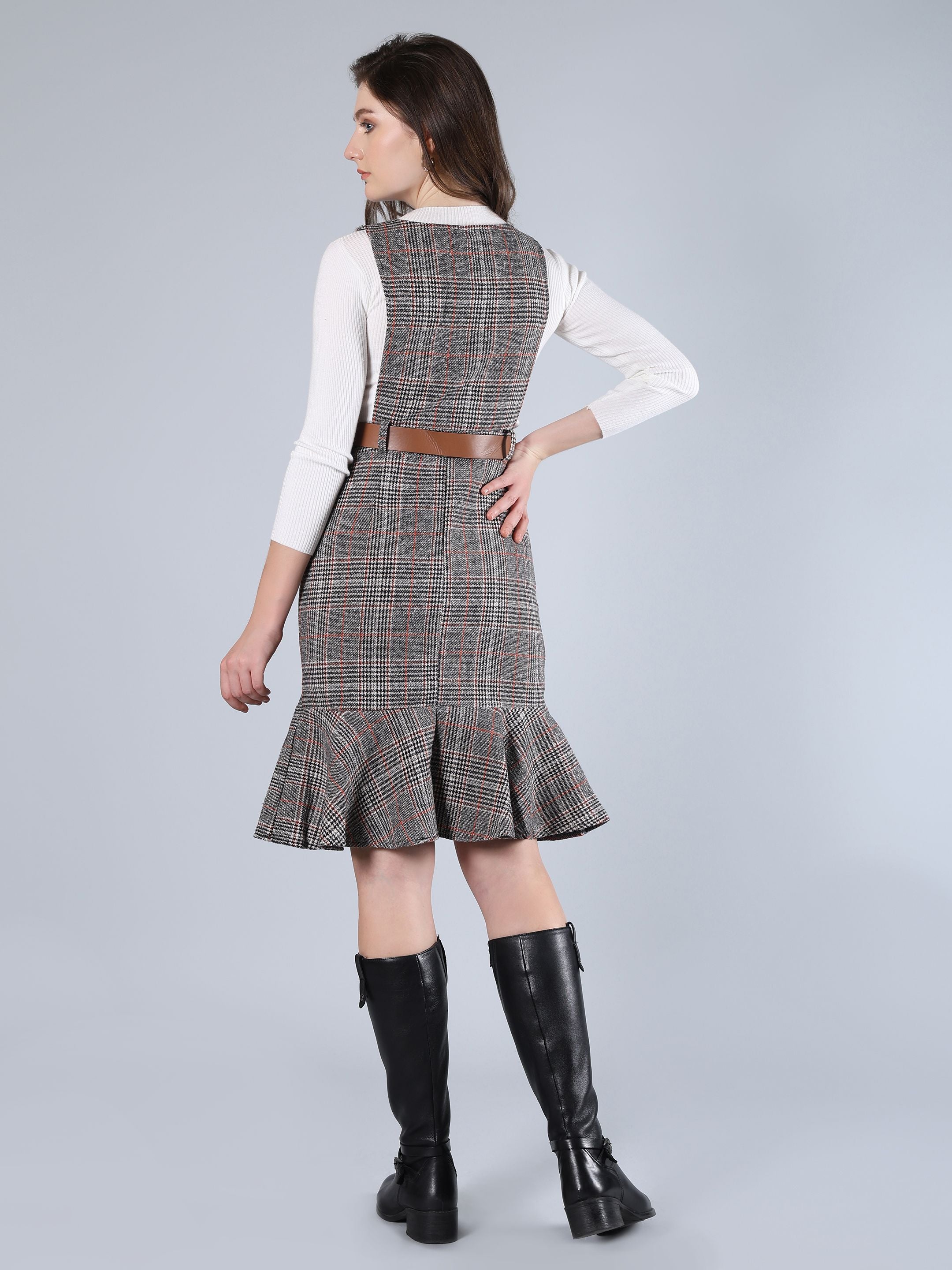 Plaid Winter Midi Dress