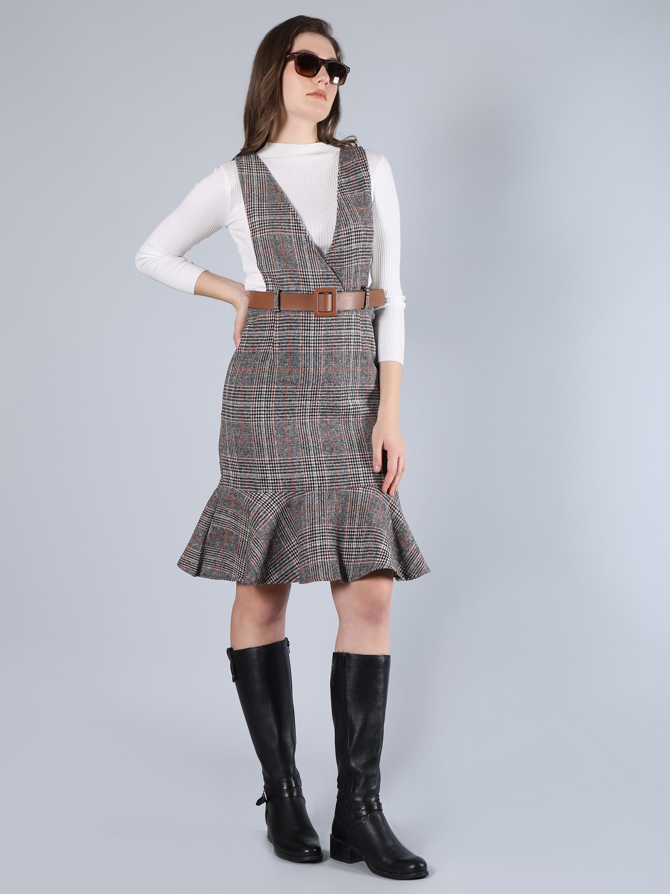 Plaid Winter Midi Dress