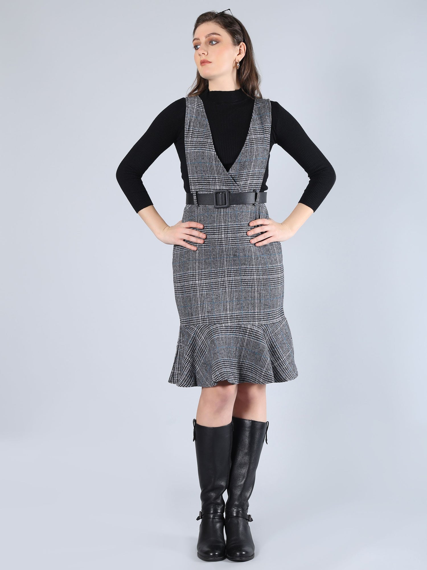 Plaid Winter Midi Dress