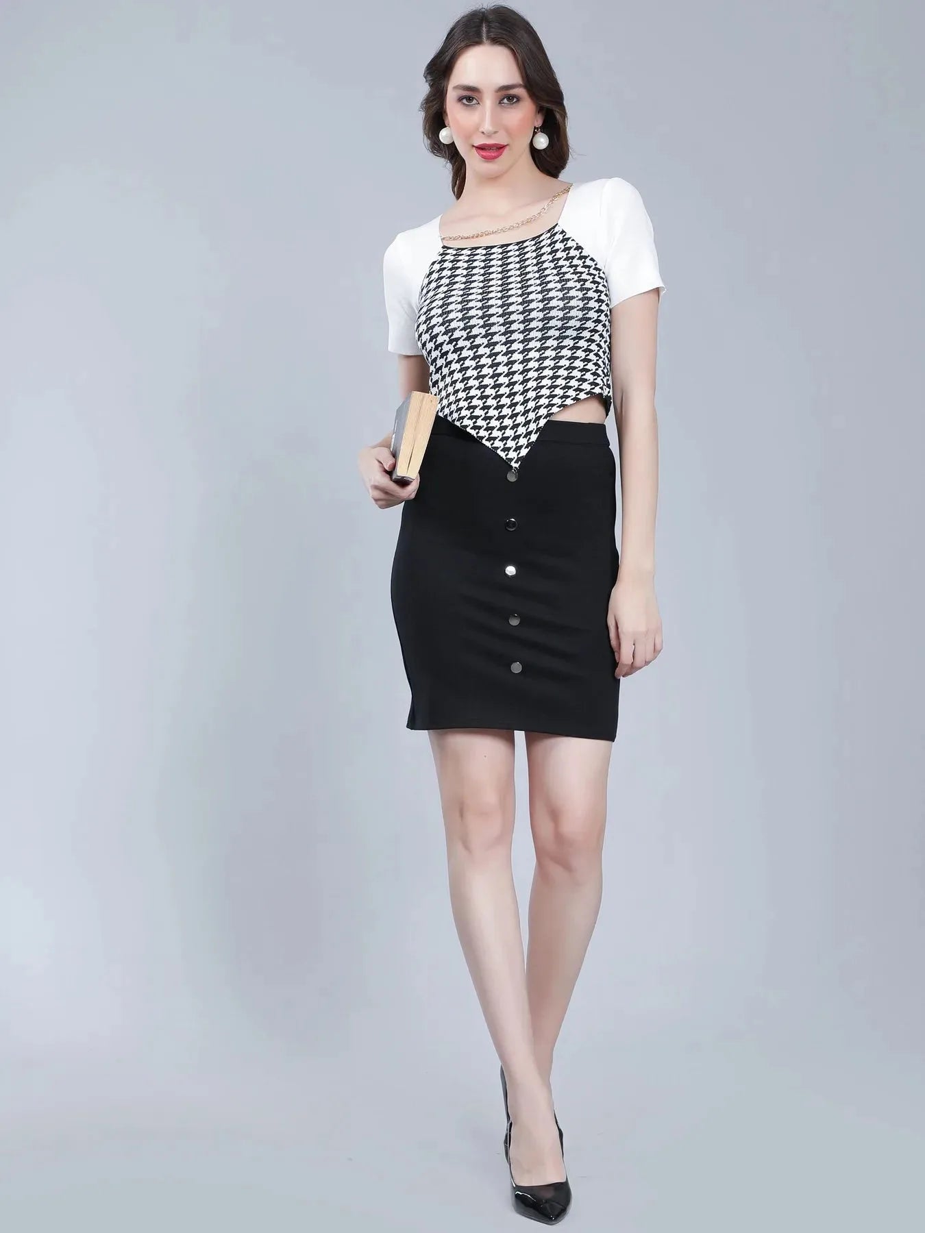 Front Buttons Short Skirt