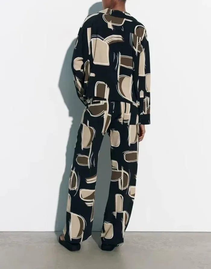 Abstract Printed Two-Piece Set