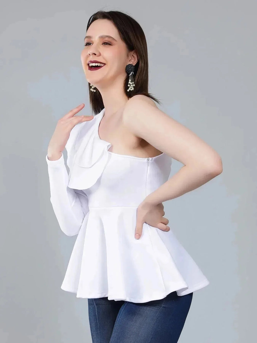 Off-Shoulder Peplum Blouse