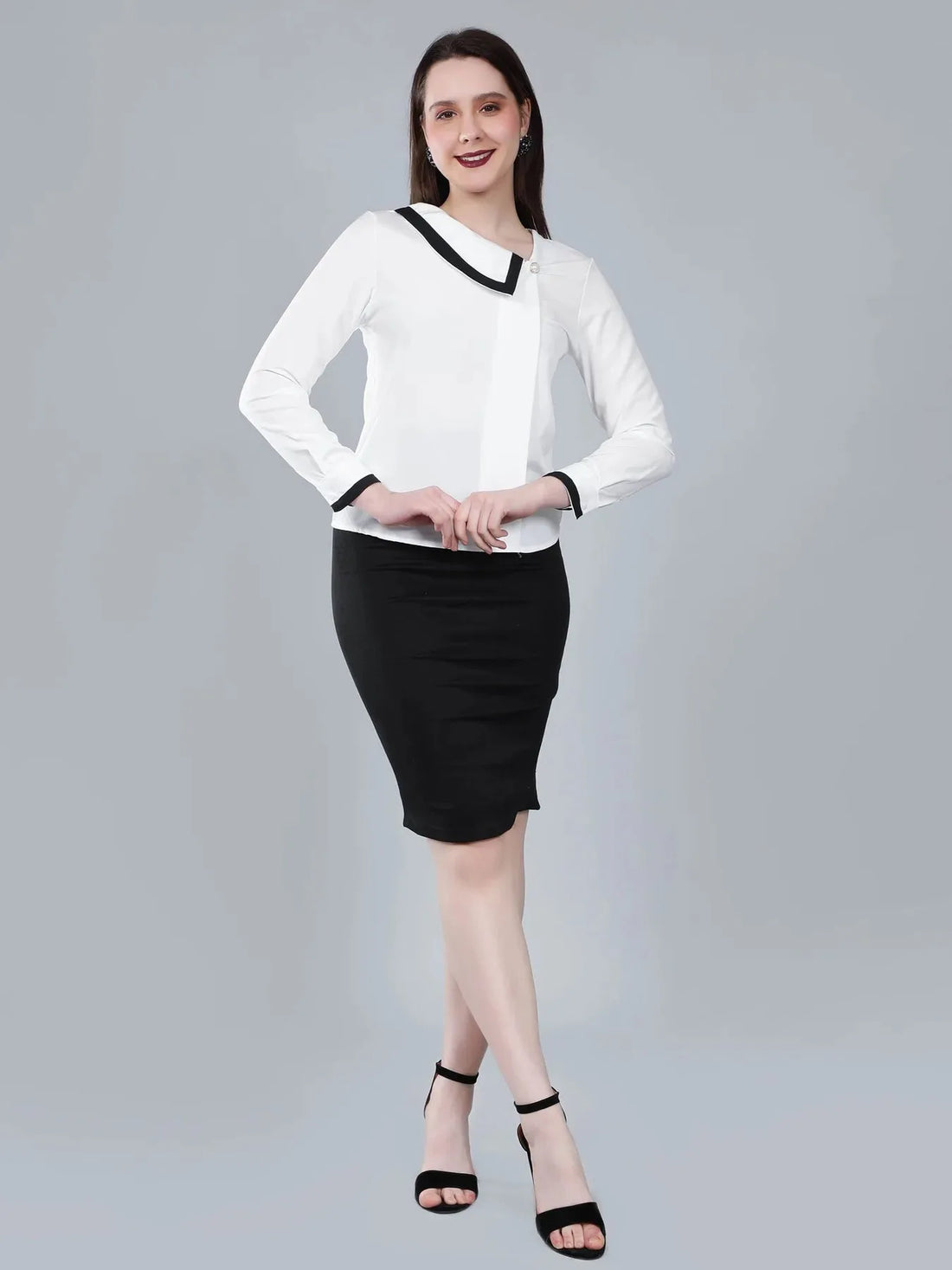 Asymmetrical Collar Blouse