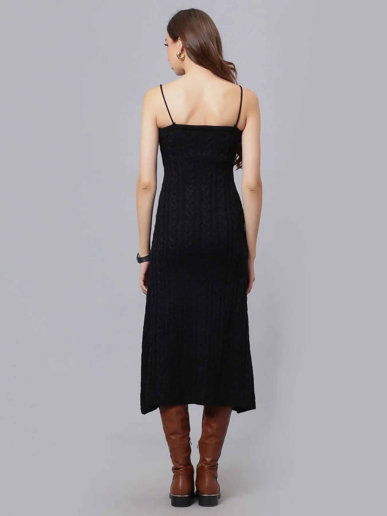 Cable Knitted Midi Dress