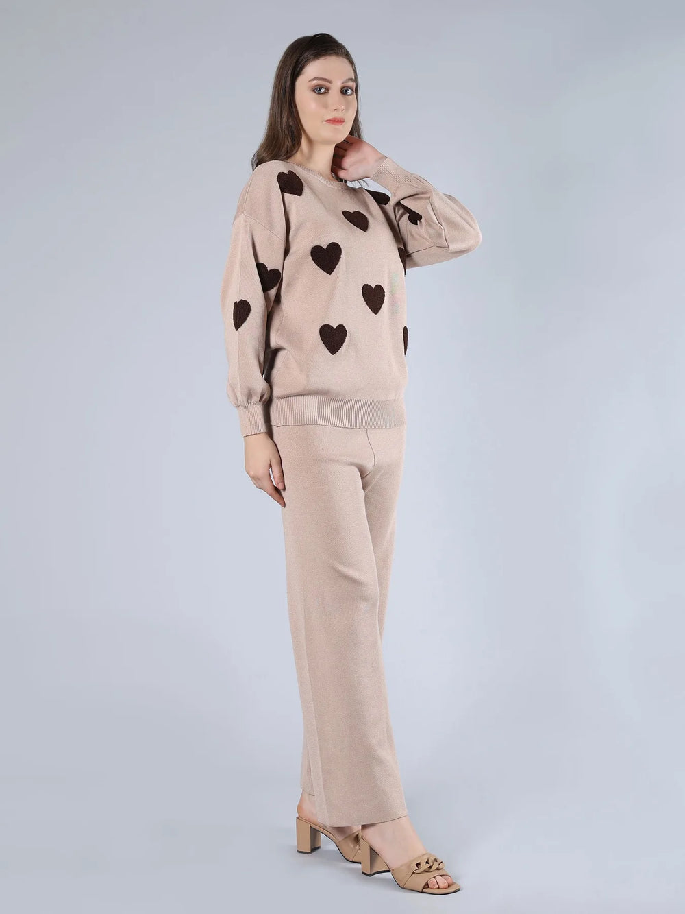 Heart Knitted Two Piece Set