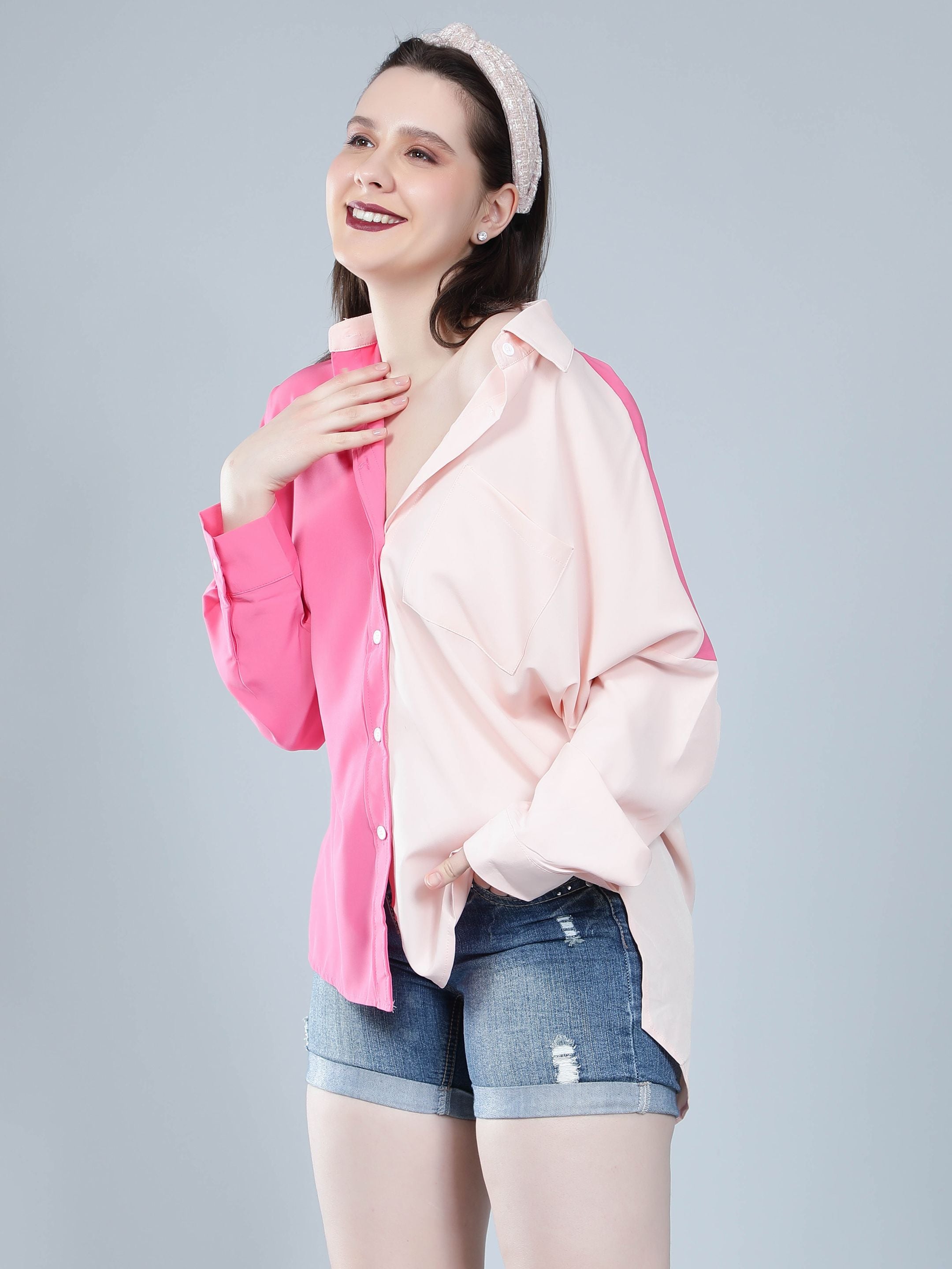 Colorblock Drop Shoulder Shirt