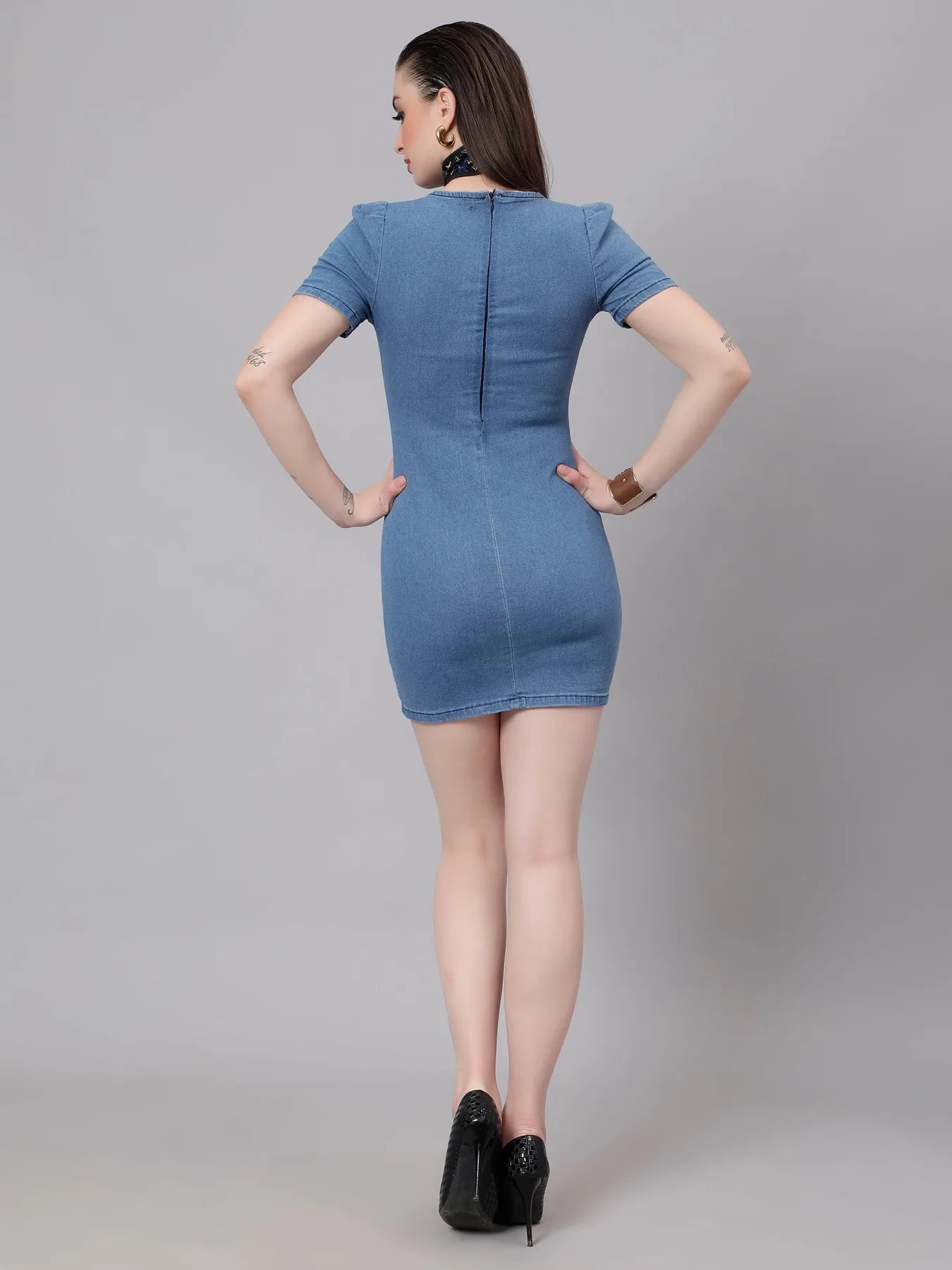 Chic Bodycon Short Denim Dress