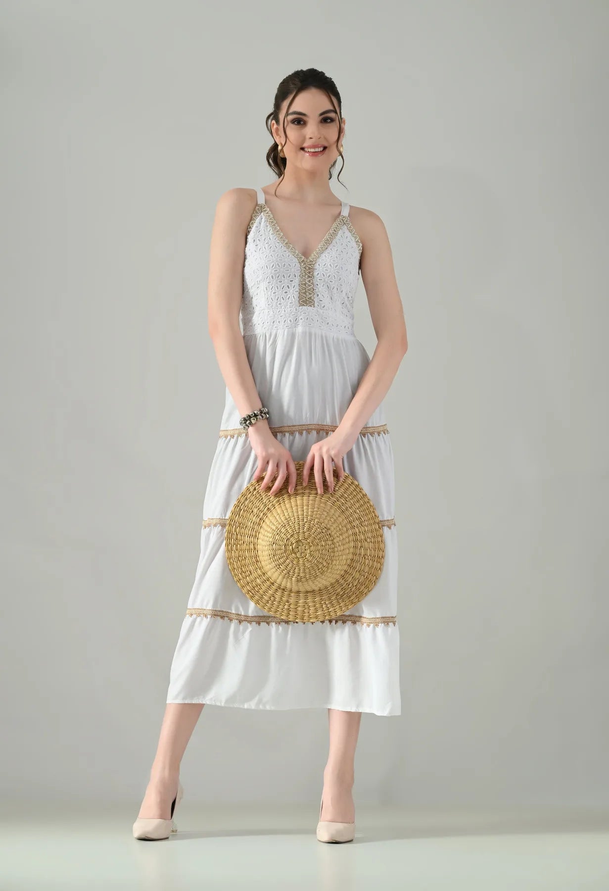 Schiffli Breeze Midi Dress