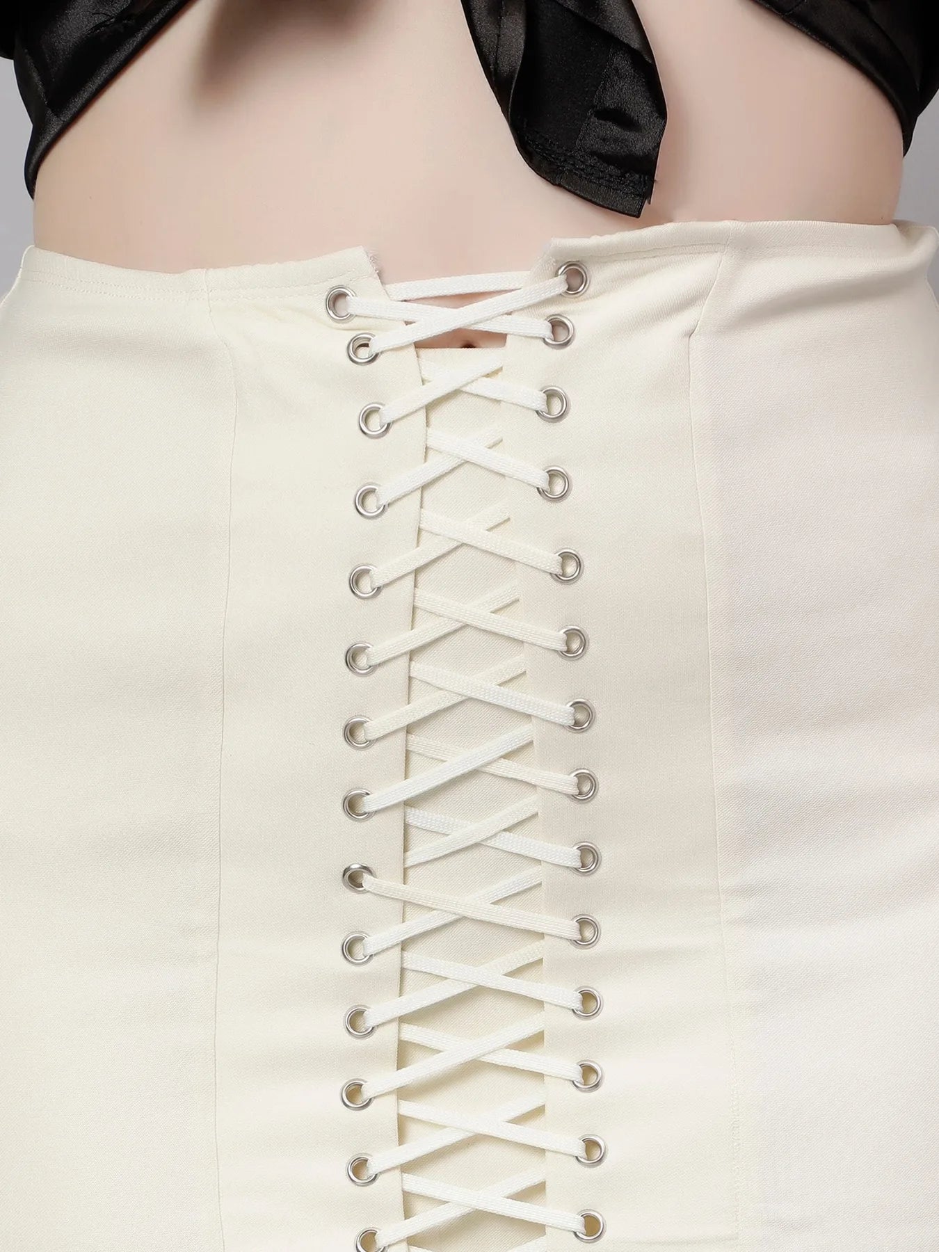 Lace Up High Waist Skirt