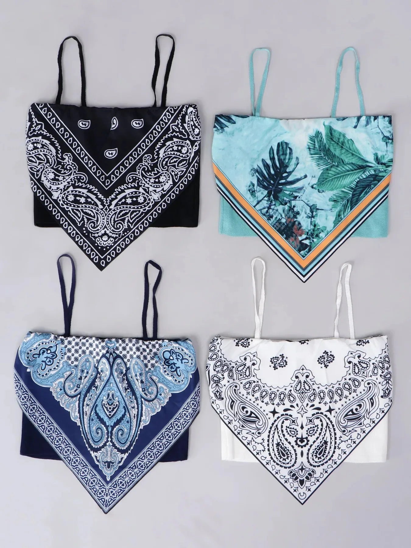 Print Handkerchief Flap Cami Top