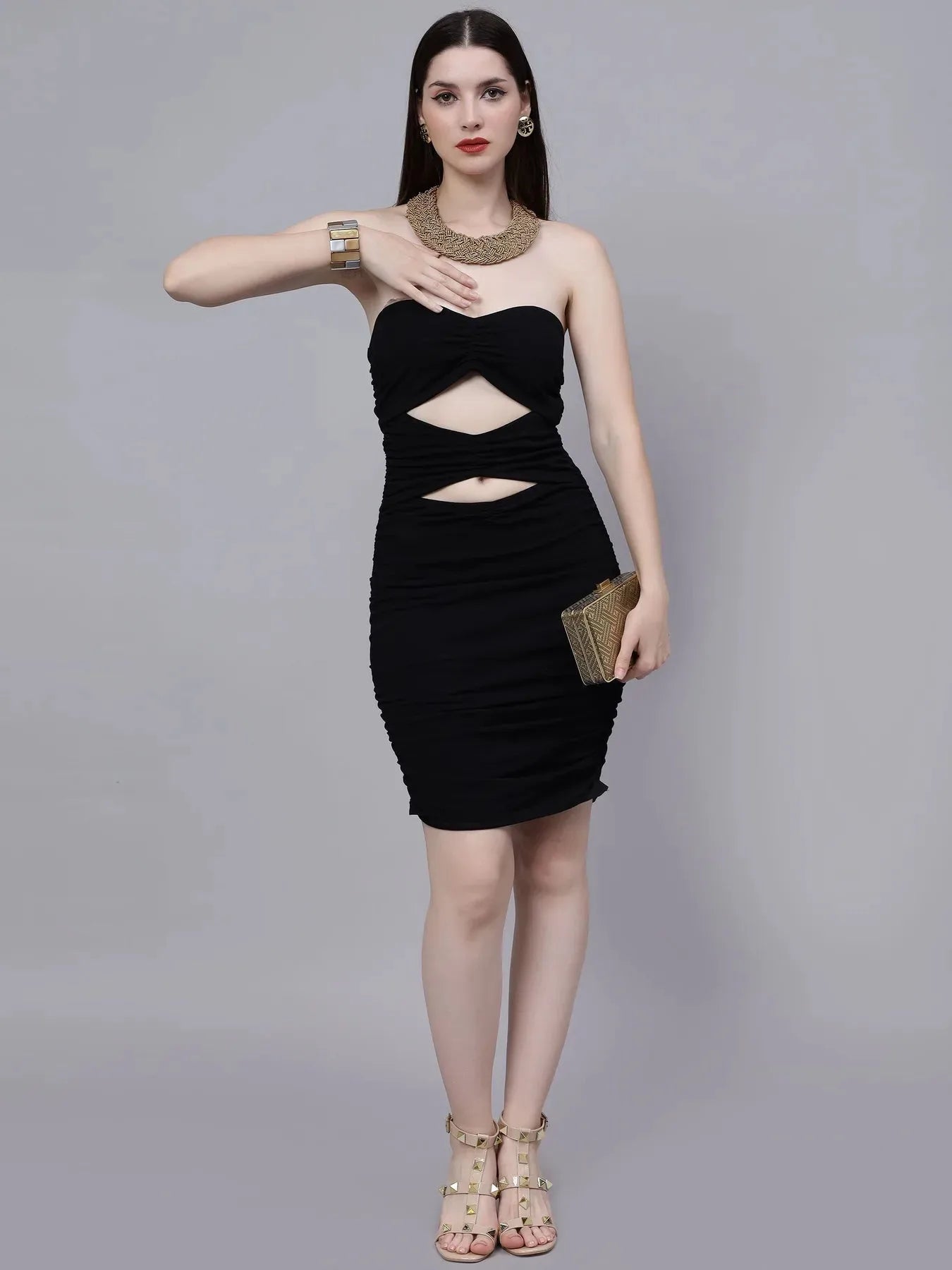 Front Cutout Off Shoulder Dress