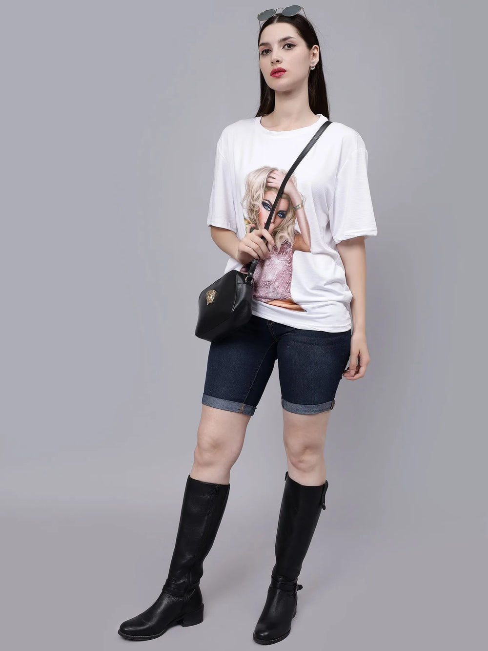 Stylish Girl Graphic Oversized T- Shirt