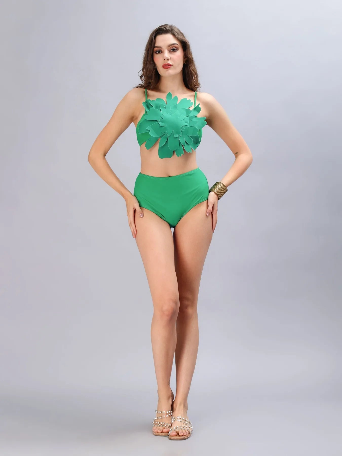 3D Flower Embellished Luxury Bikini