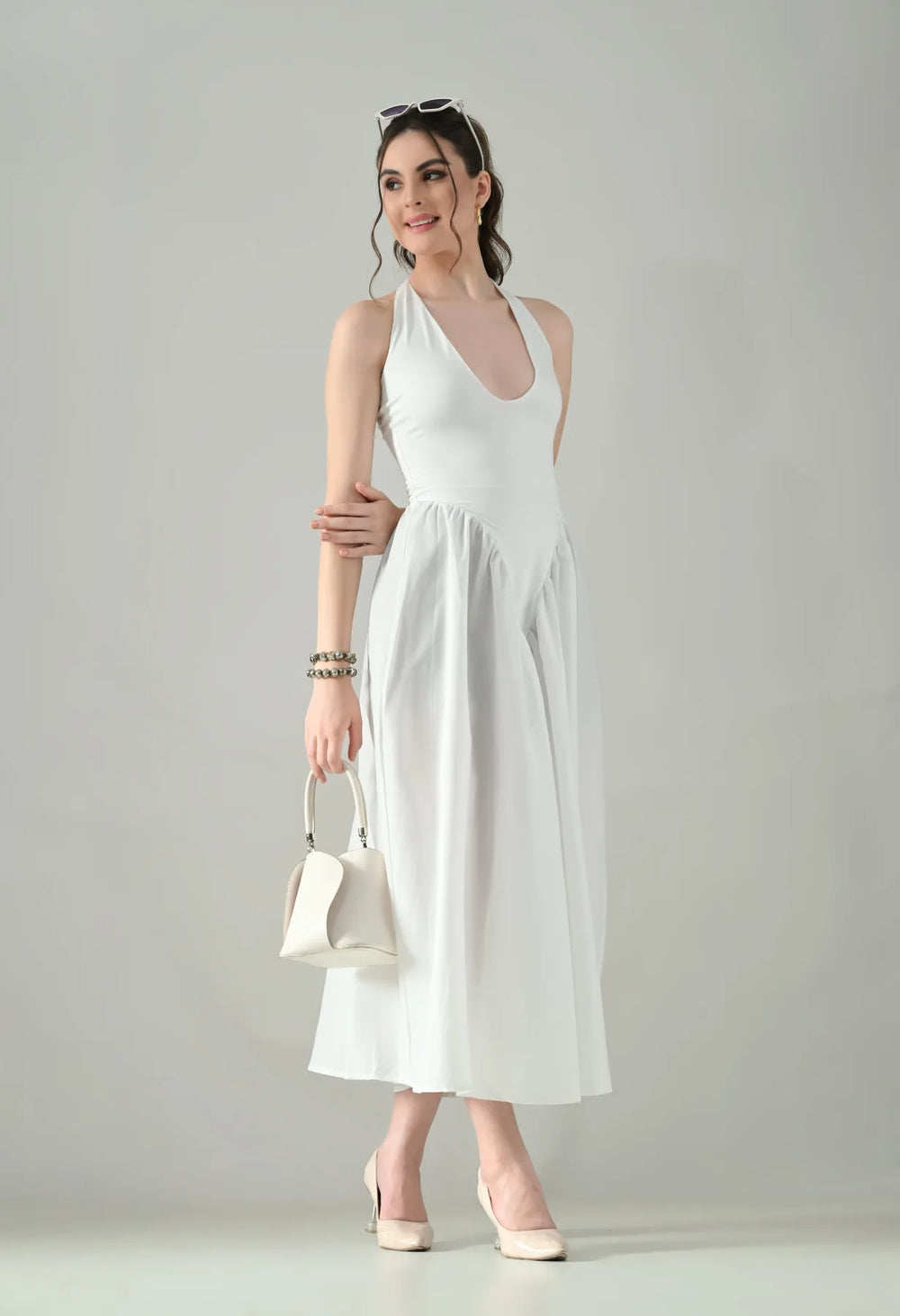 Graceful Halo Midi Dress