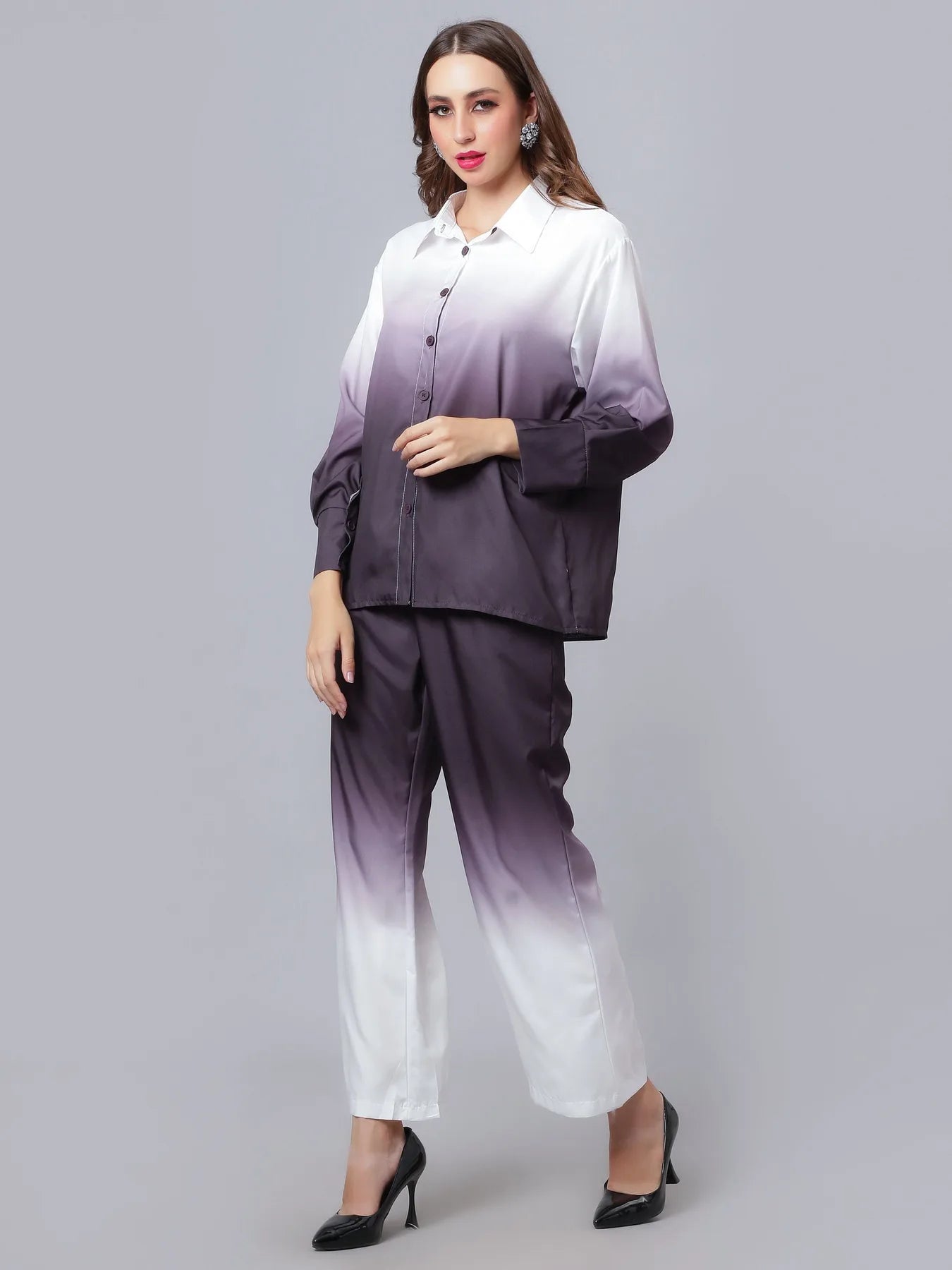 Gradient Brown Two-Piece Set