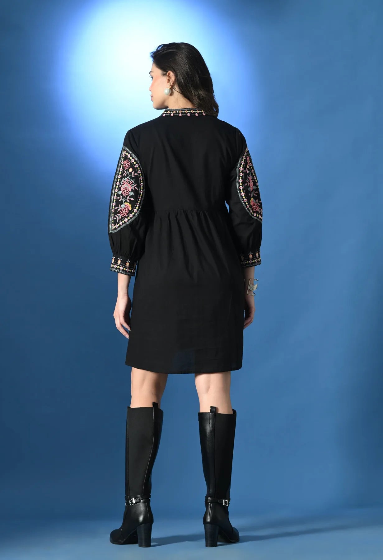 Shellora Embroidered Short Dress