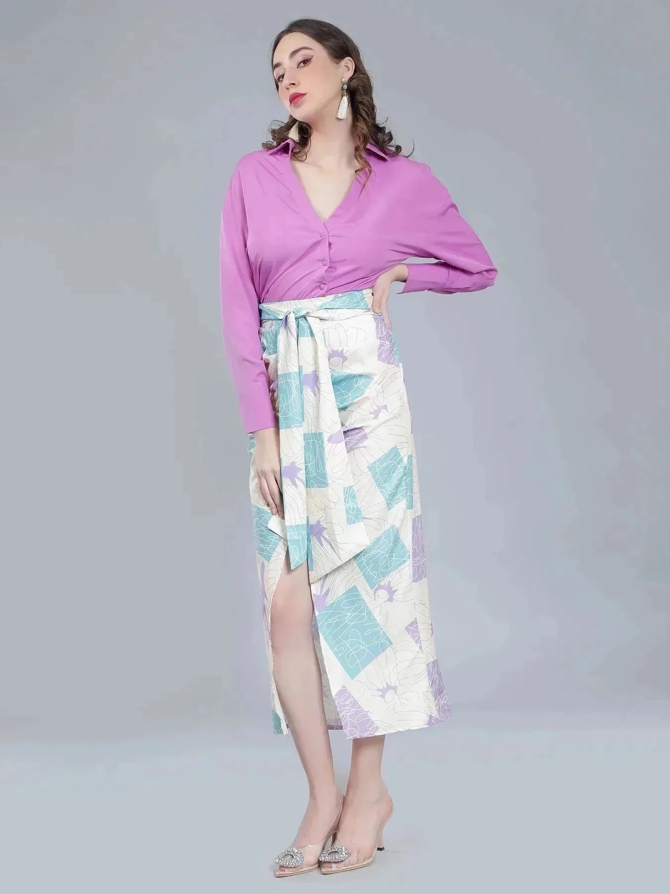 Scribble Printed Two-Piece Set