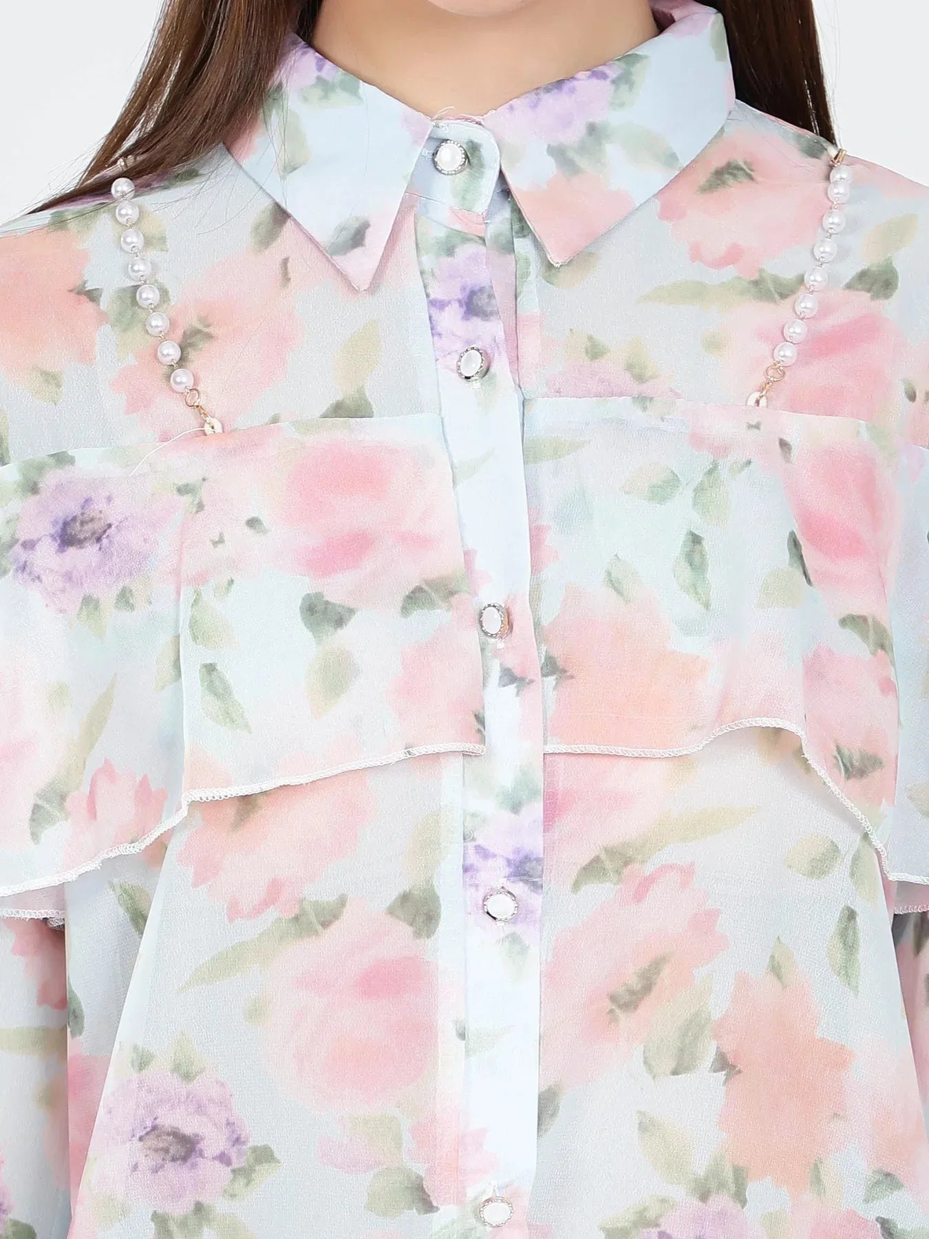 Ruffle Floral Shirt