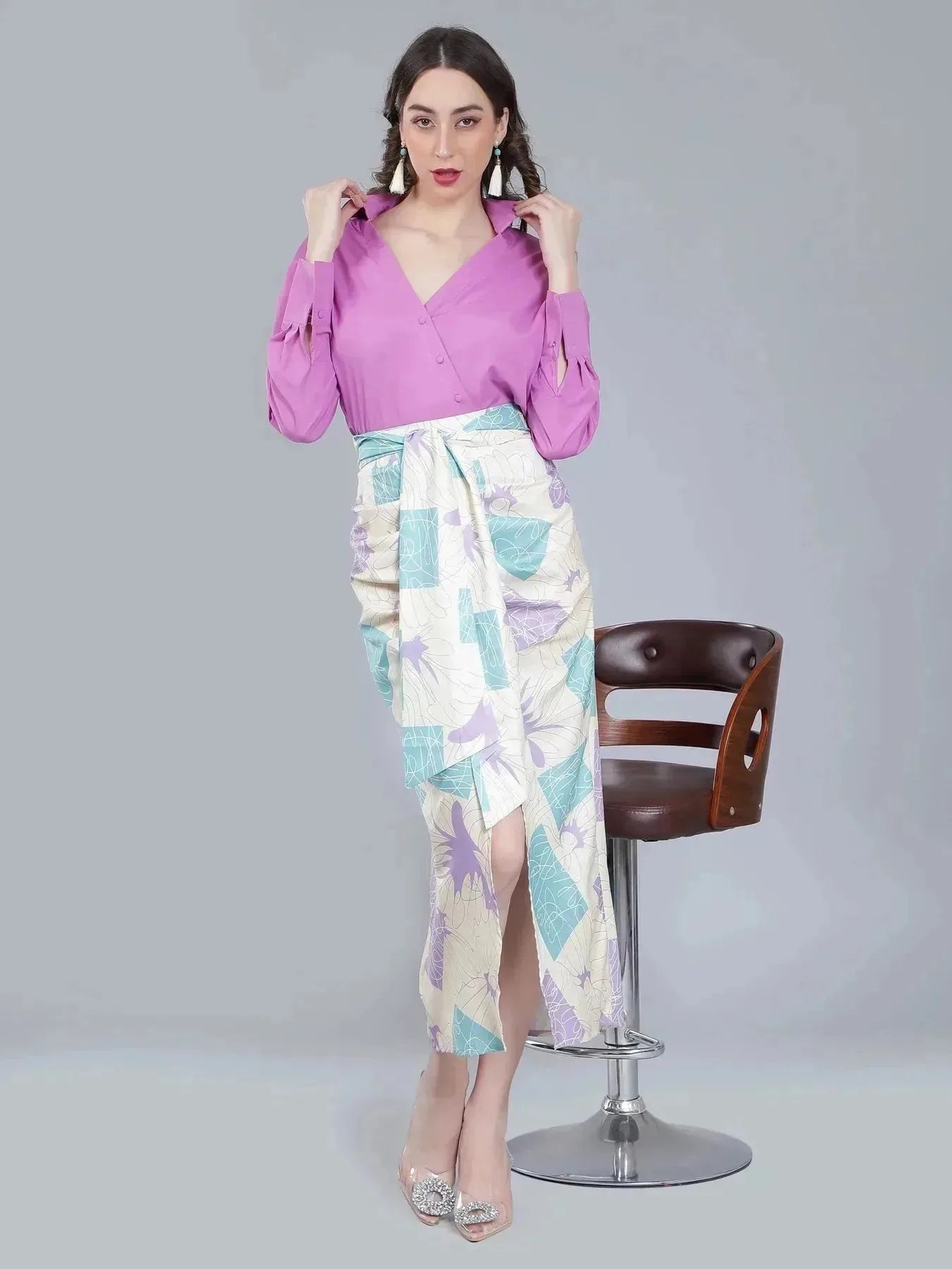 Scribble Printed Two-Piece Set