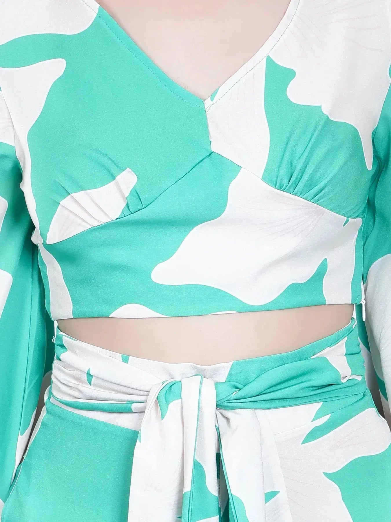 Belted Floral Two-Piece Set