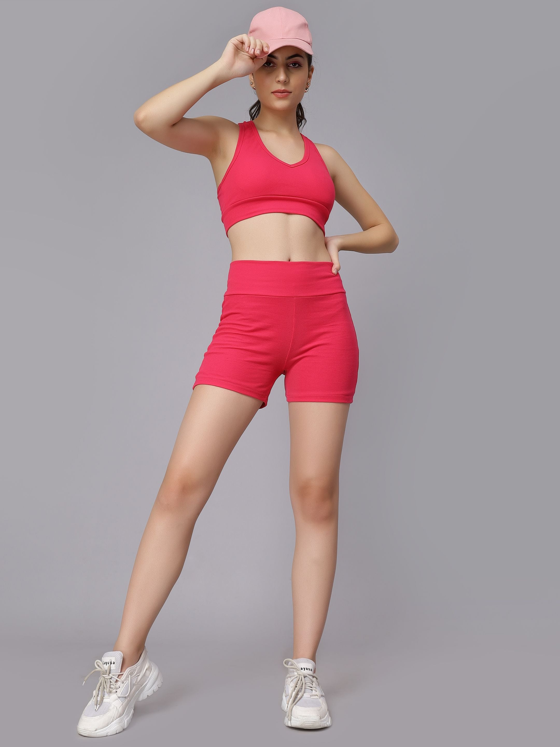 Rib Knit Two Piece Athleisure Set