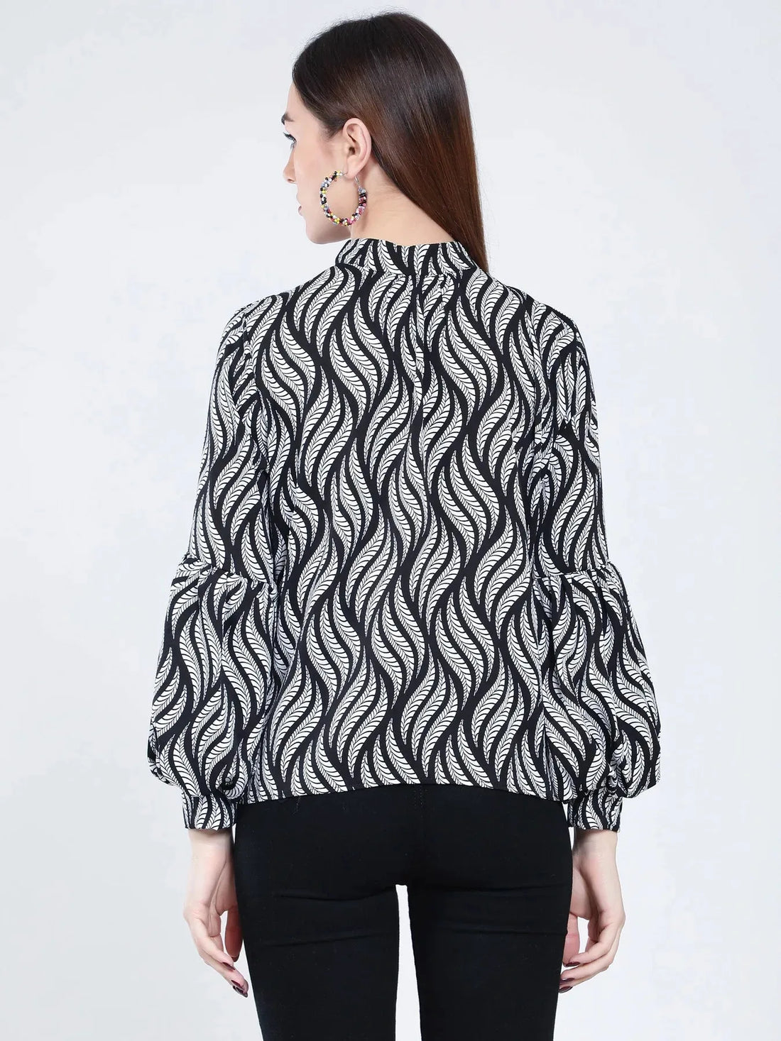 Swirl Leaf Printed Blouse