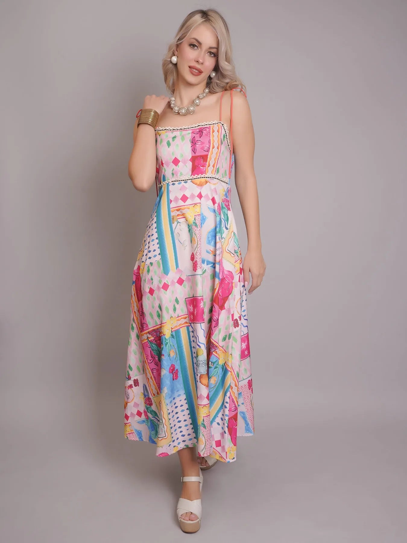 Graffiti Printed Maxi Sundress