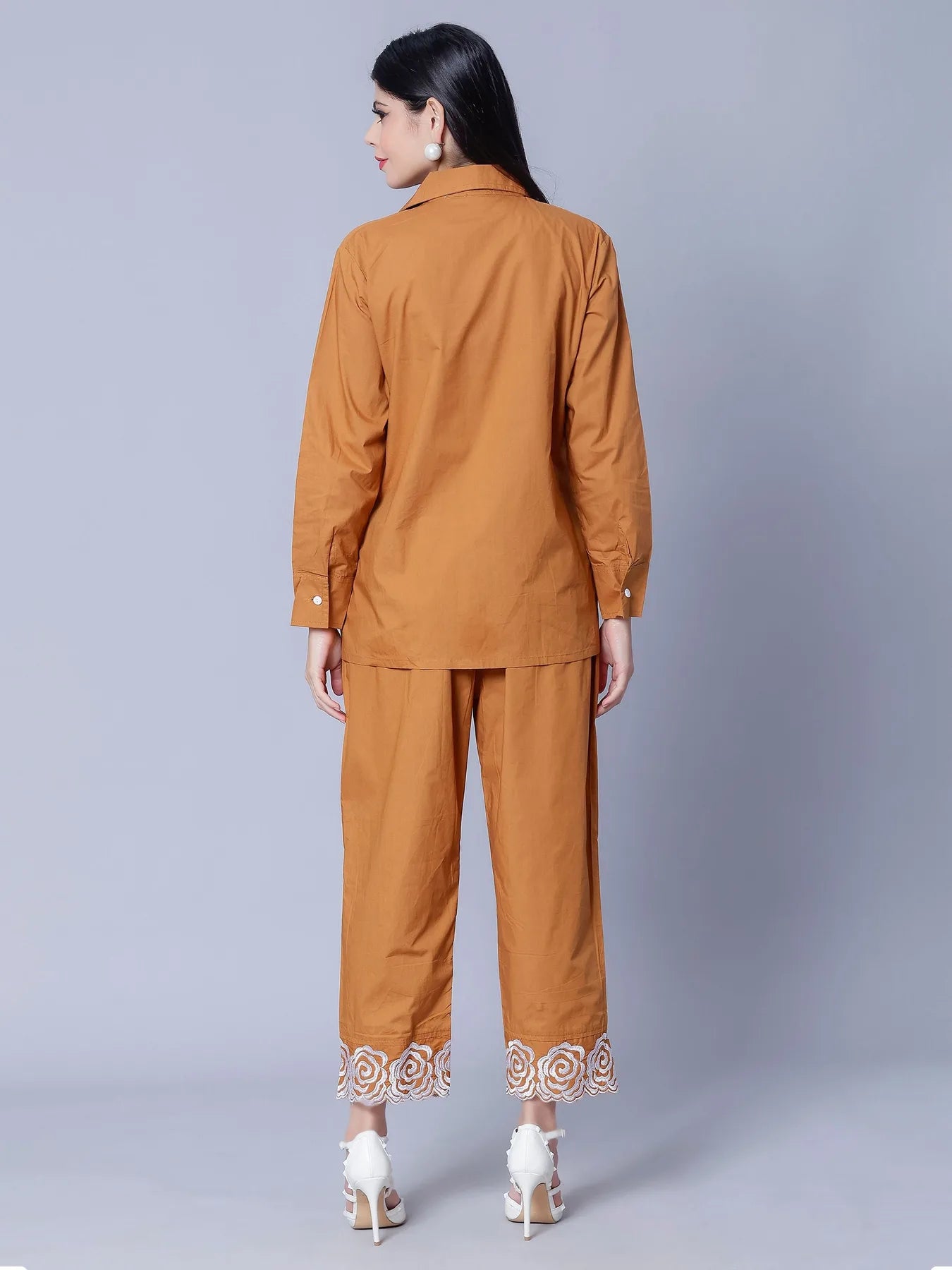 Flower Embroidery Two-Piece Set