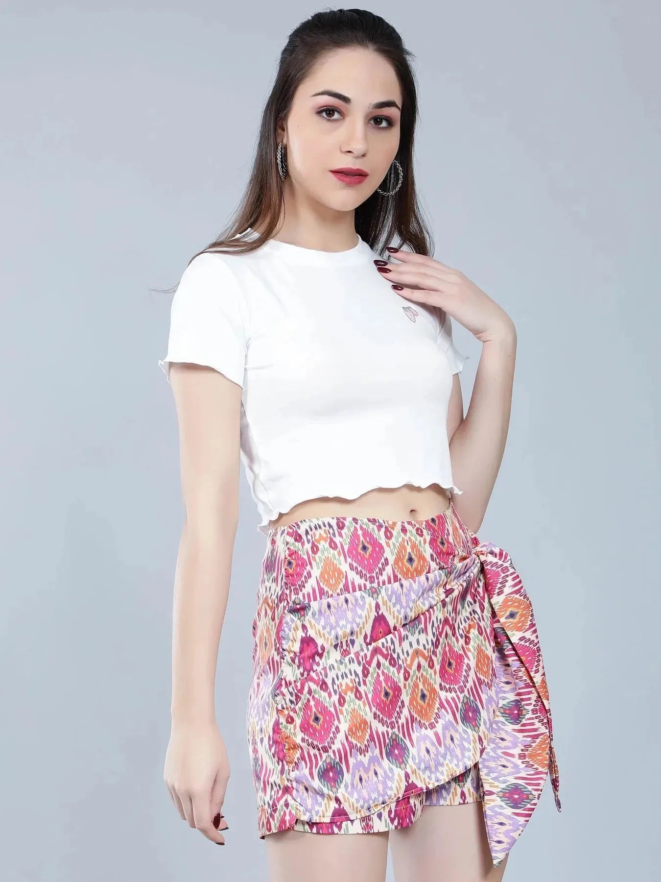 Strawberry Embroidery Crop Tee