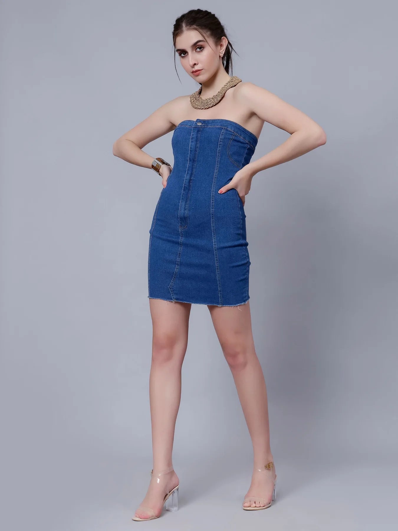 Bodycon Denim Tube Dress