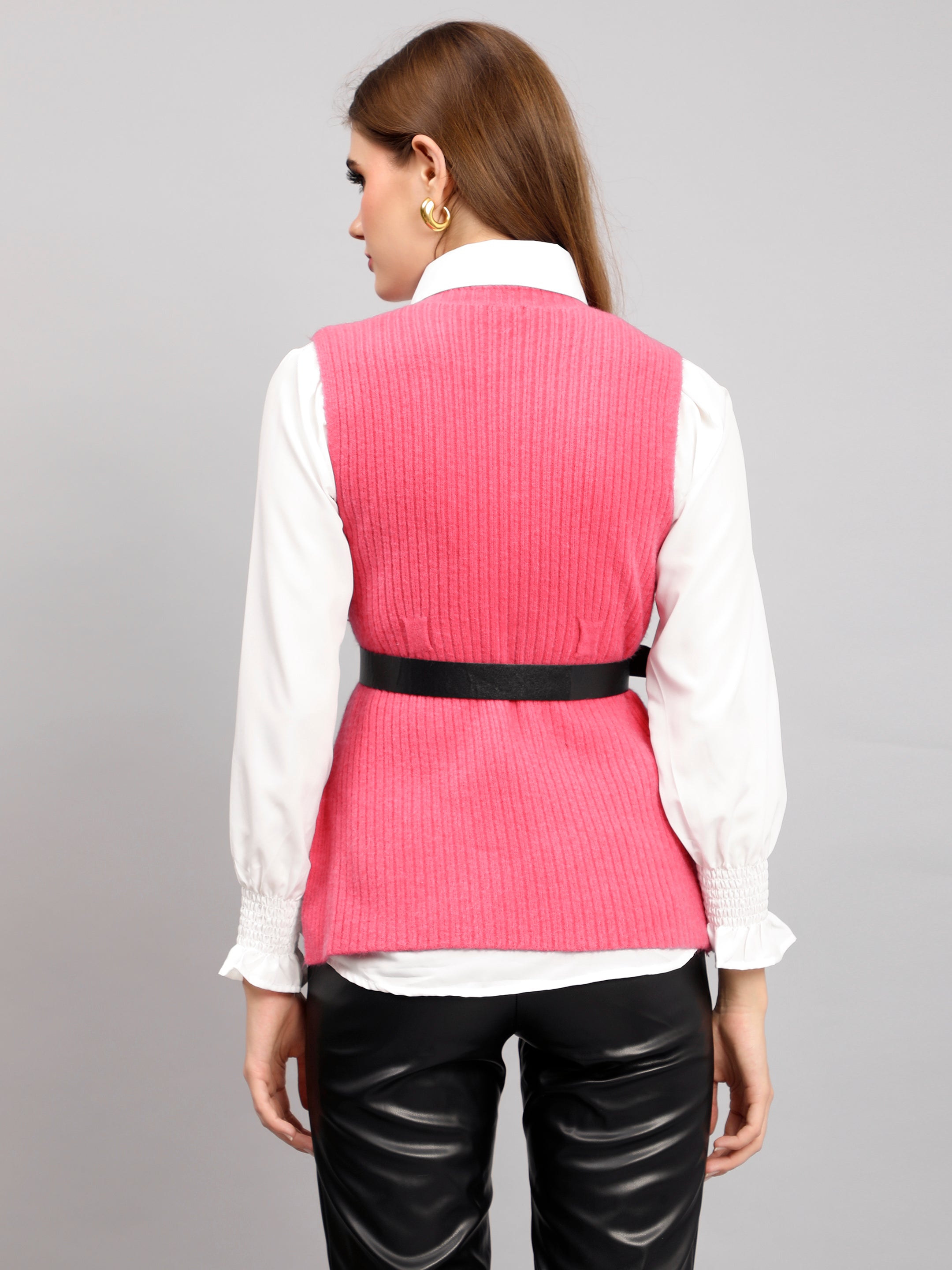 Knitted Winter Vest and Shirt Set