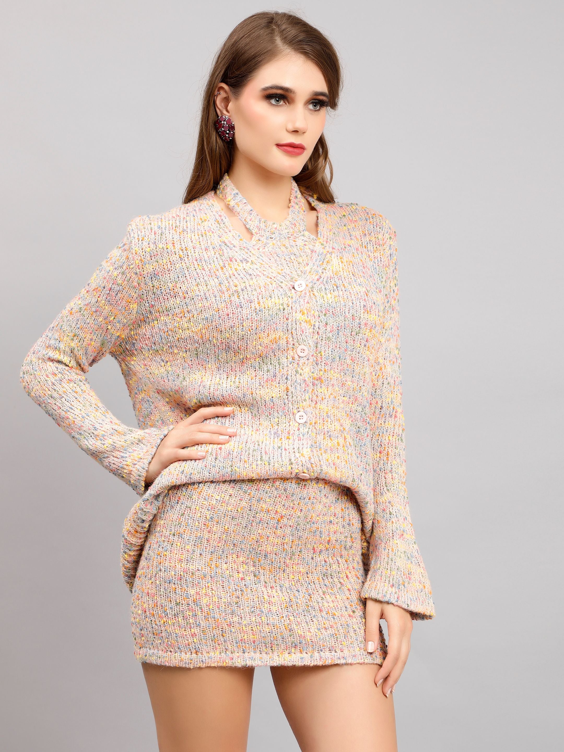 Stylish Knitted Three-Piece Set