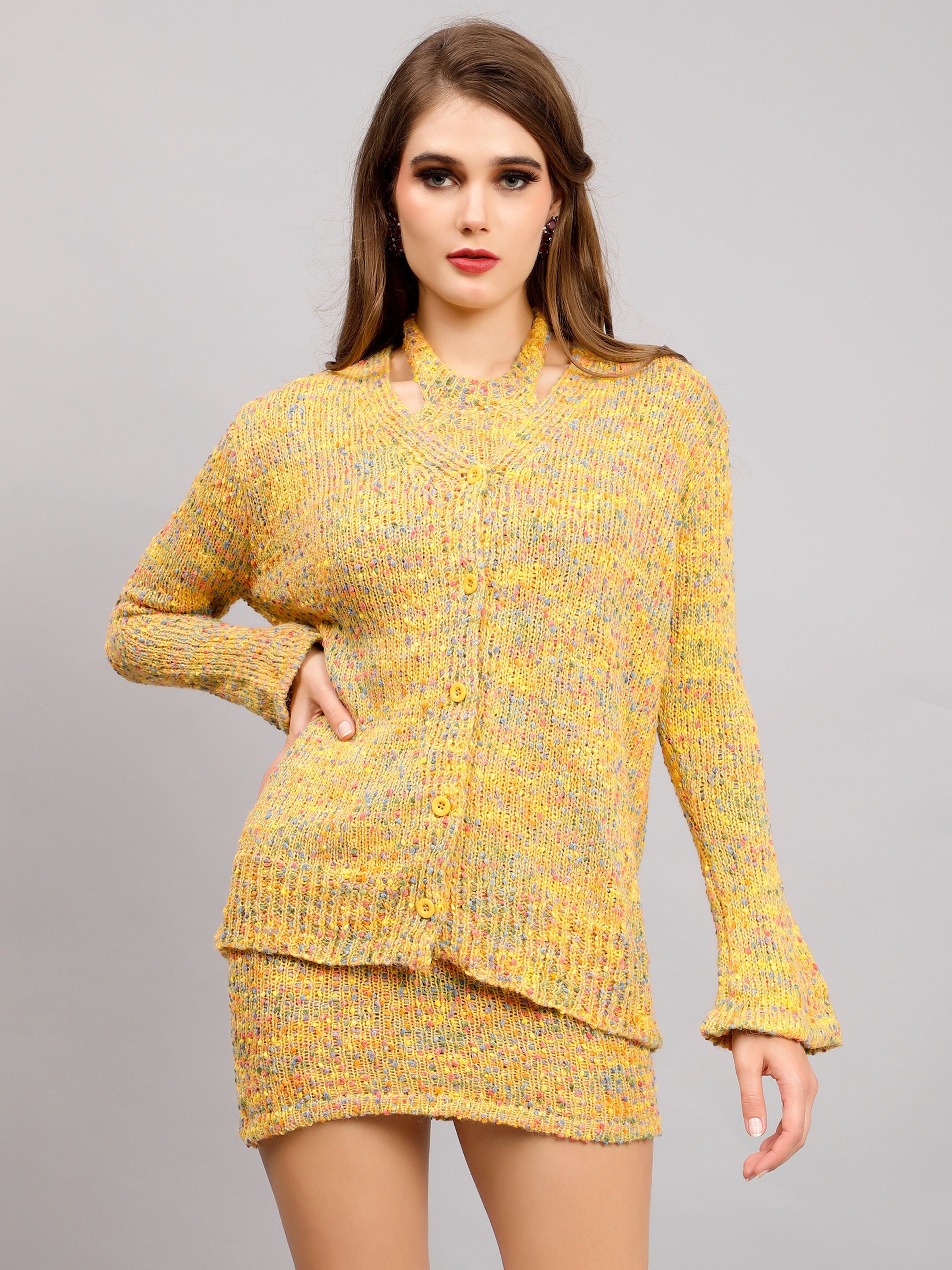 Stylish Knitted Three-Piece Set
