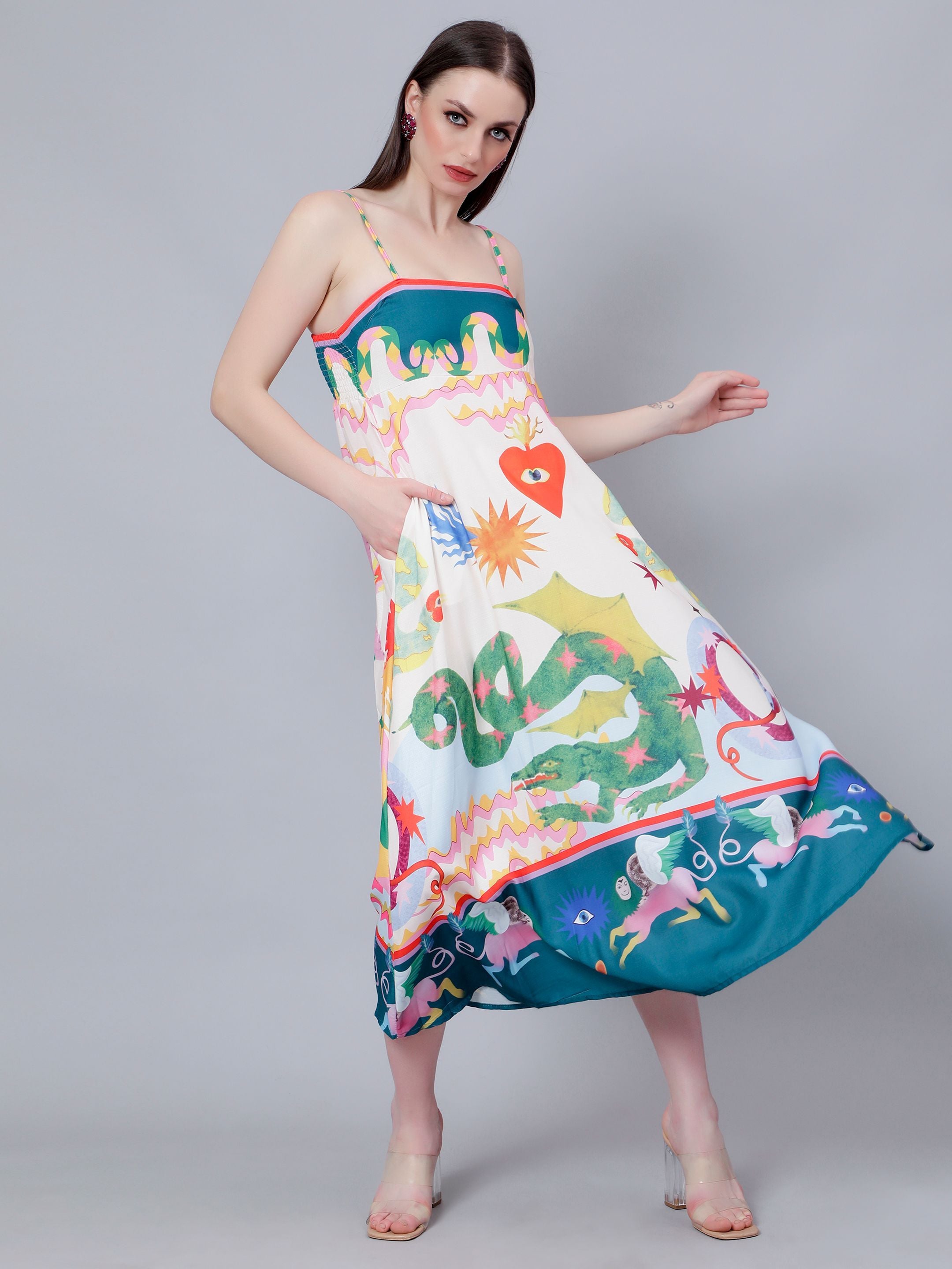 Mystic Animal Printed Sundress