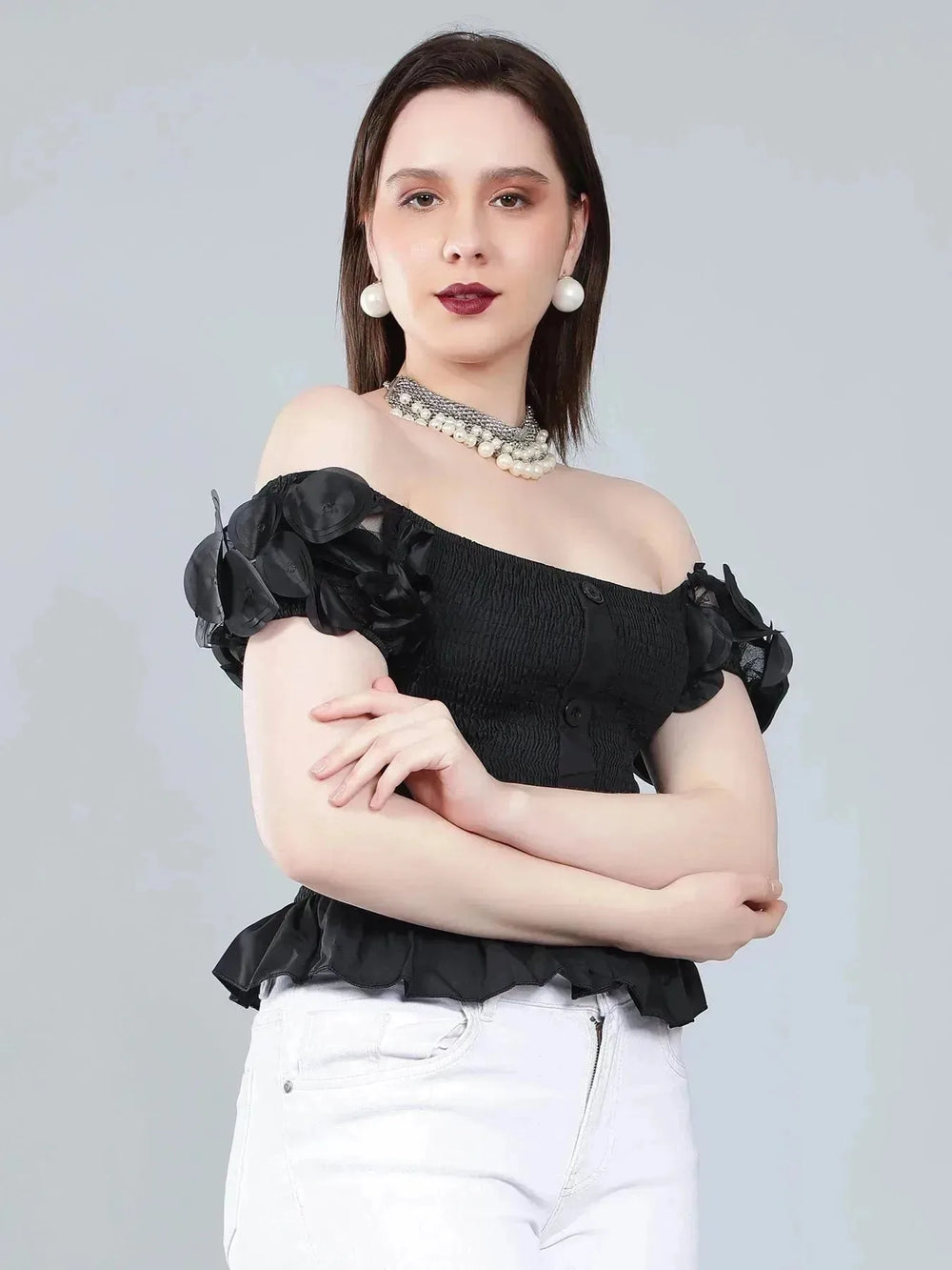 Puff Sleeve Bodycon Top