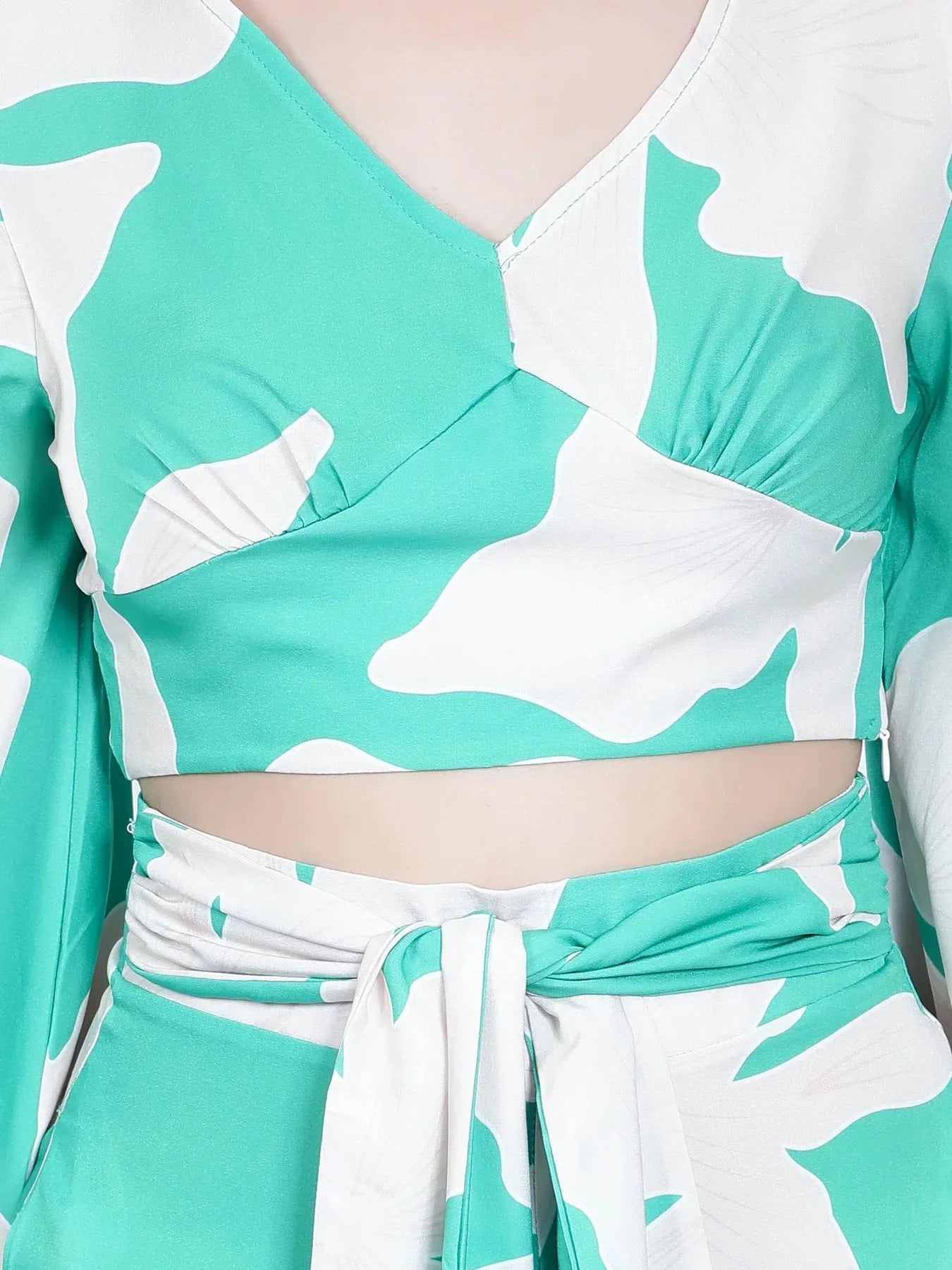 Belted Floral Two-Piece Set