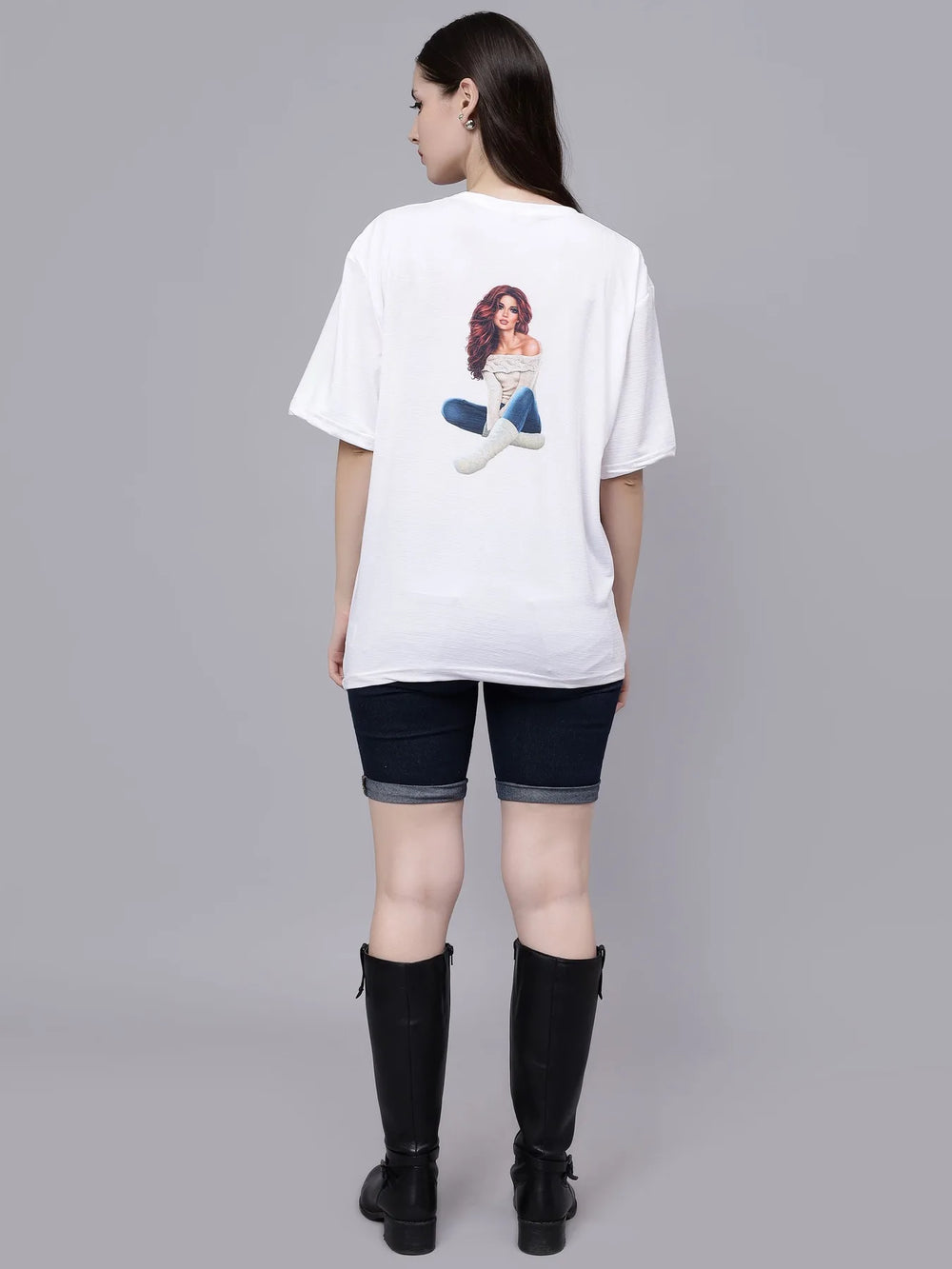 Stylish Girl Graphic Oversized T- Shirt