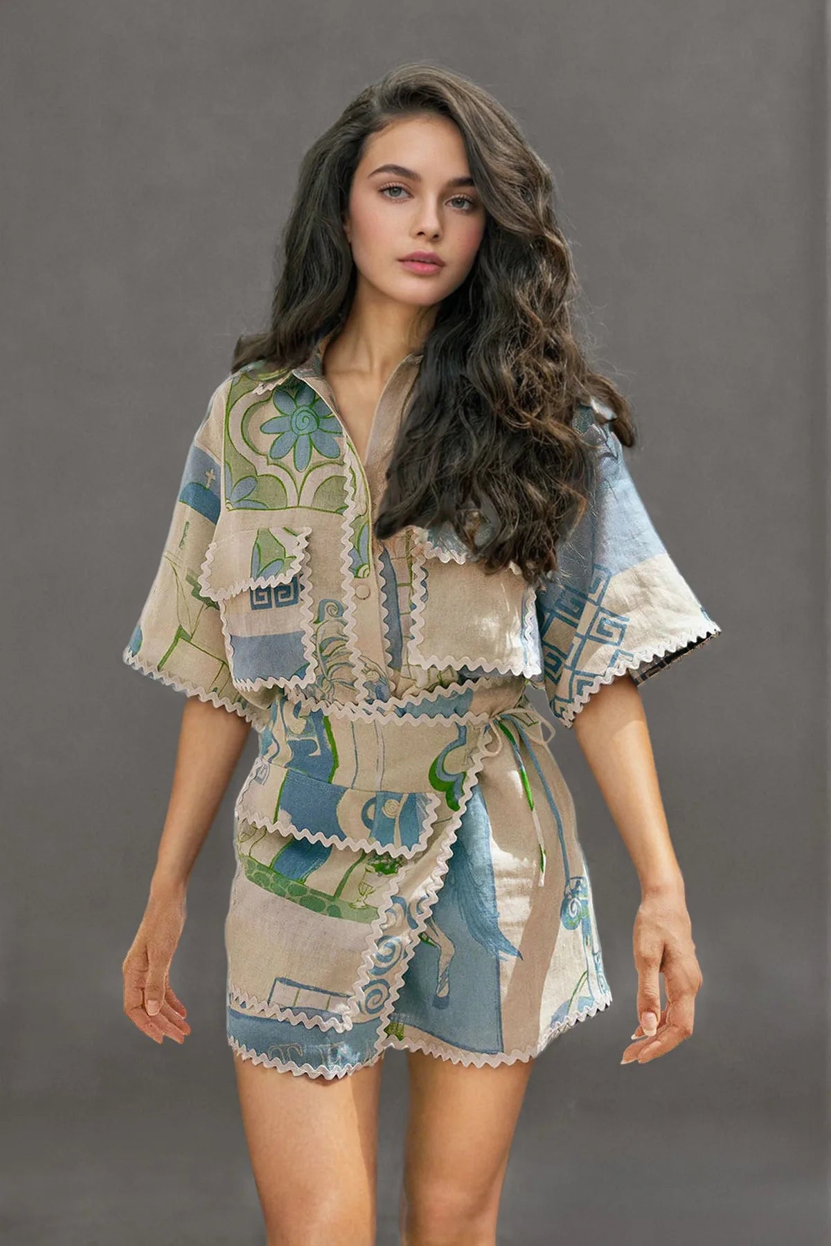 Tropical Printed Two Piece Set