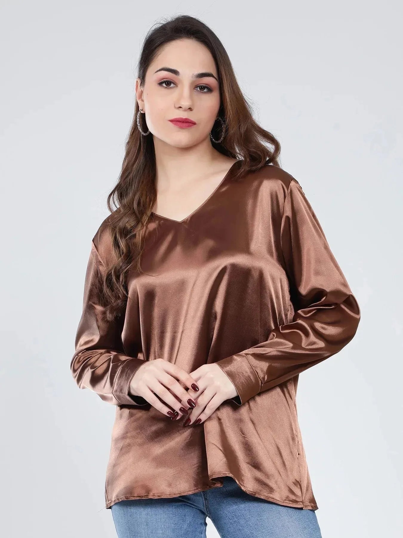 V-Neck Satin Top
