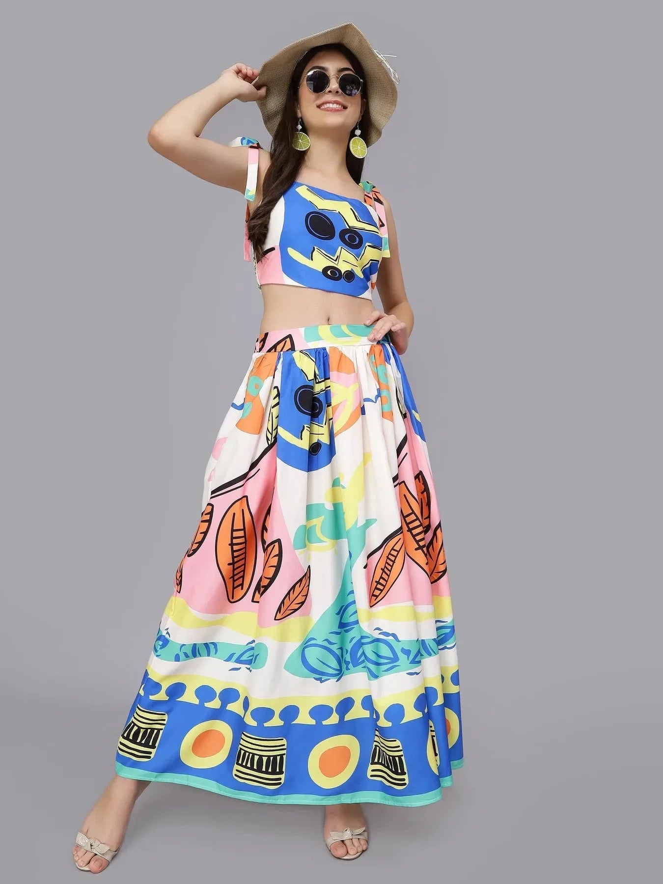 Sunray Printed Two Piece Set