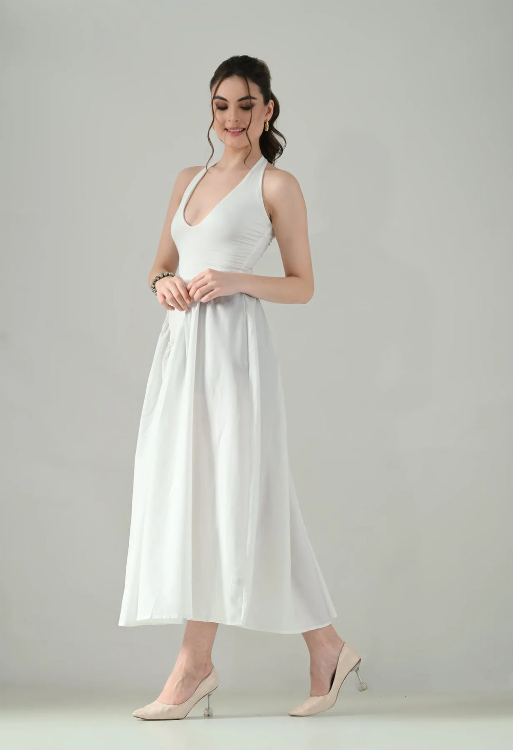 Graceful Halo Midi Dress