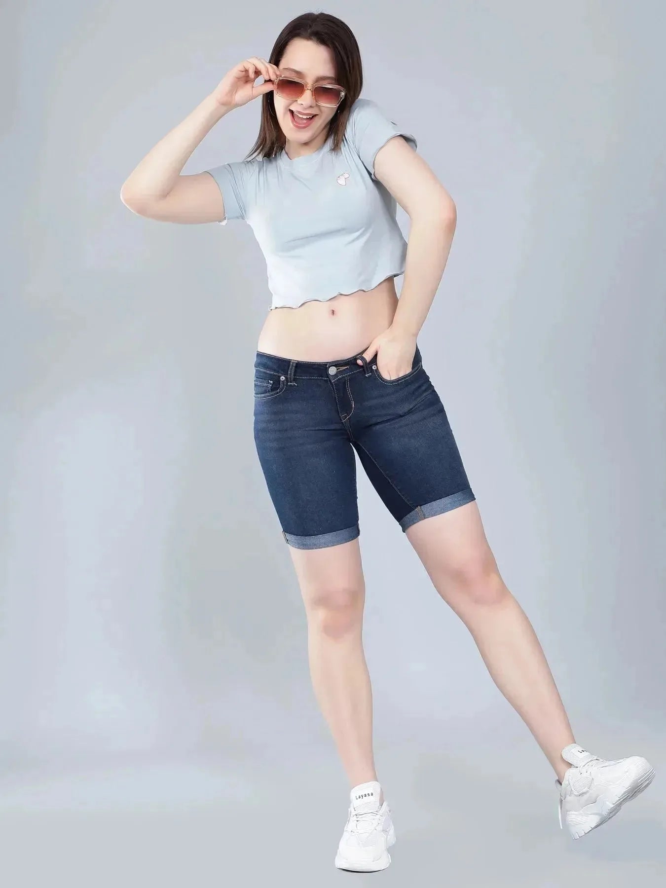 Strawberry Embroidery Crop Tee