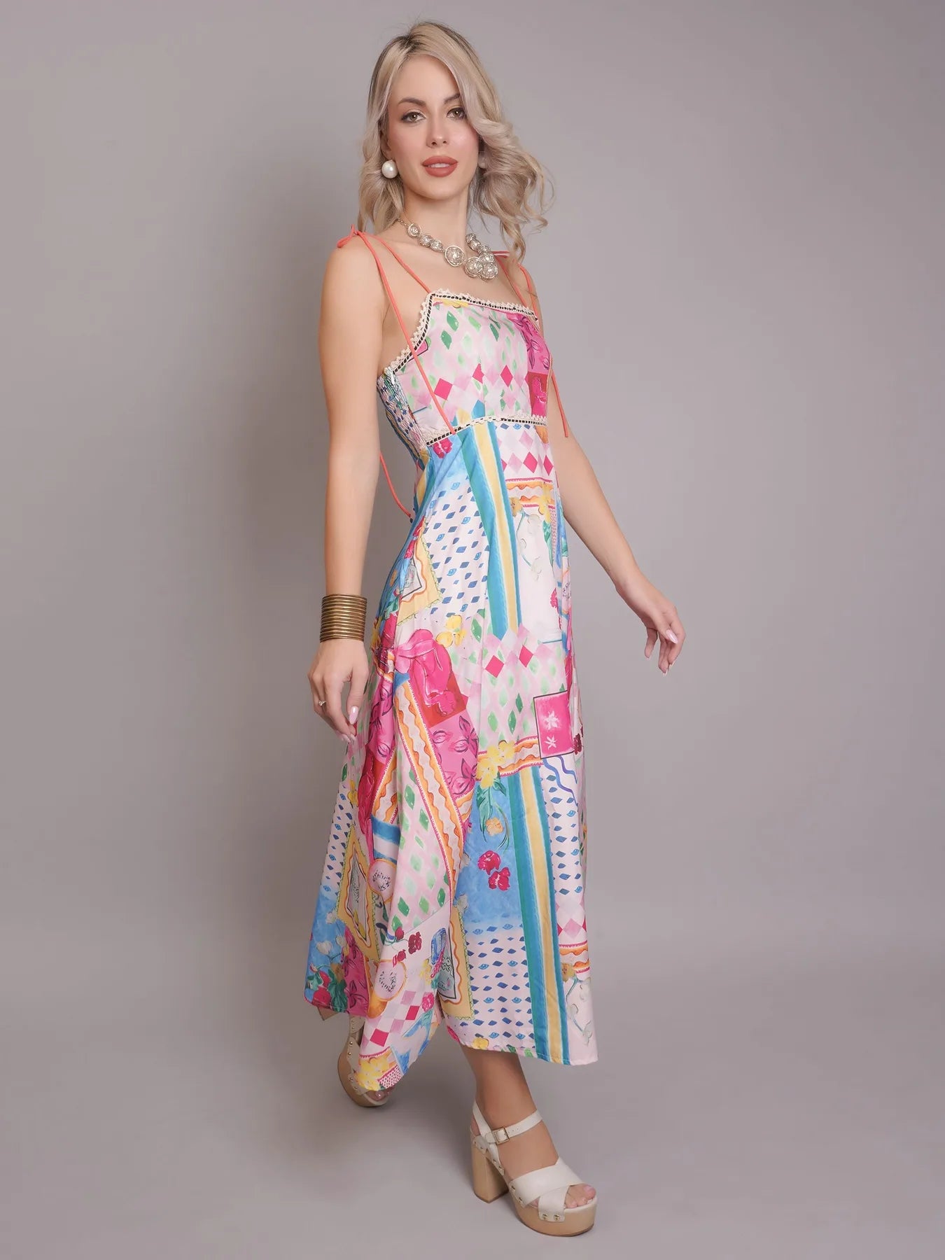 Graffiti Printed Maxi Sundress