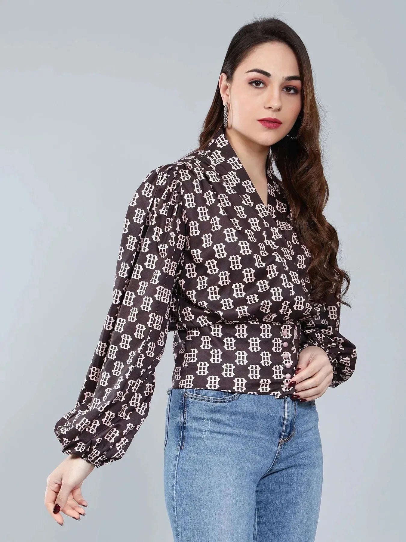 Vintage Printed Blouse