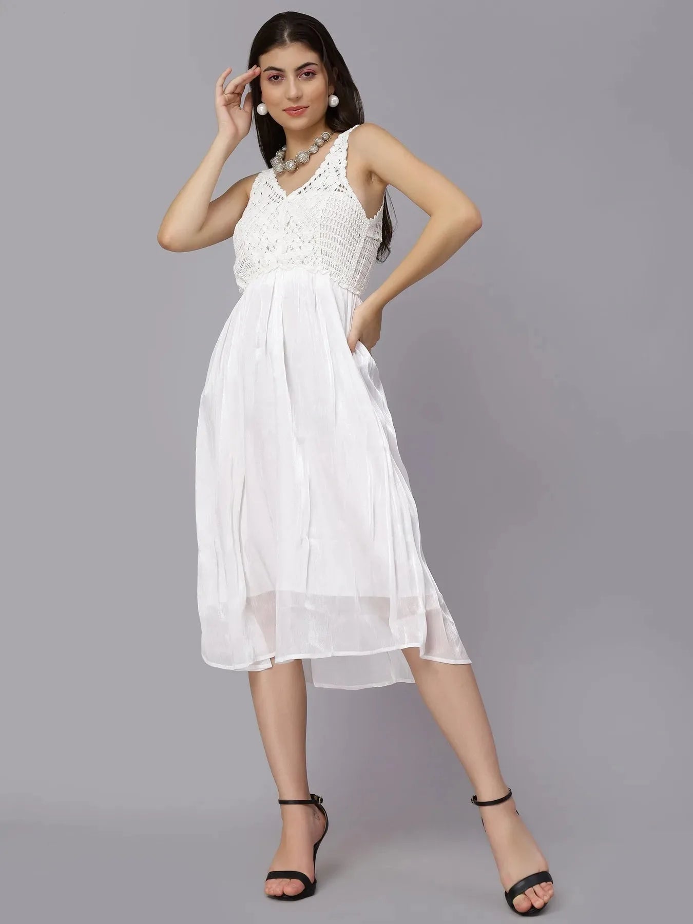 Summer Crochet Midi Dress