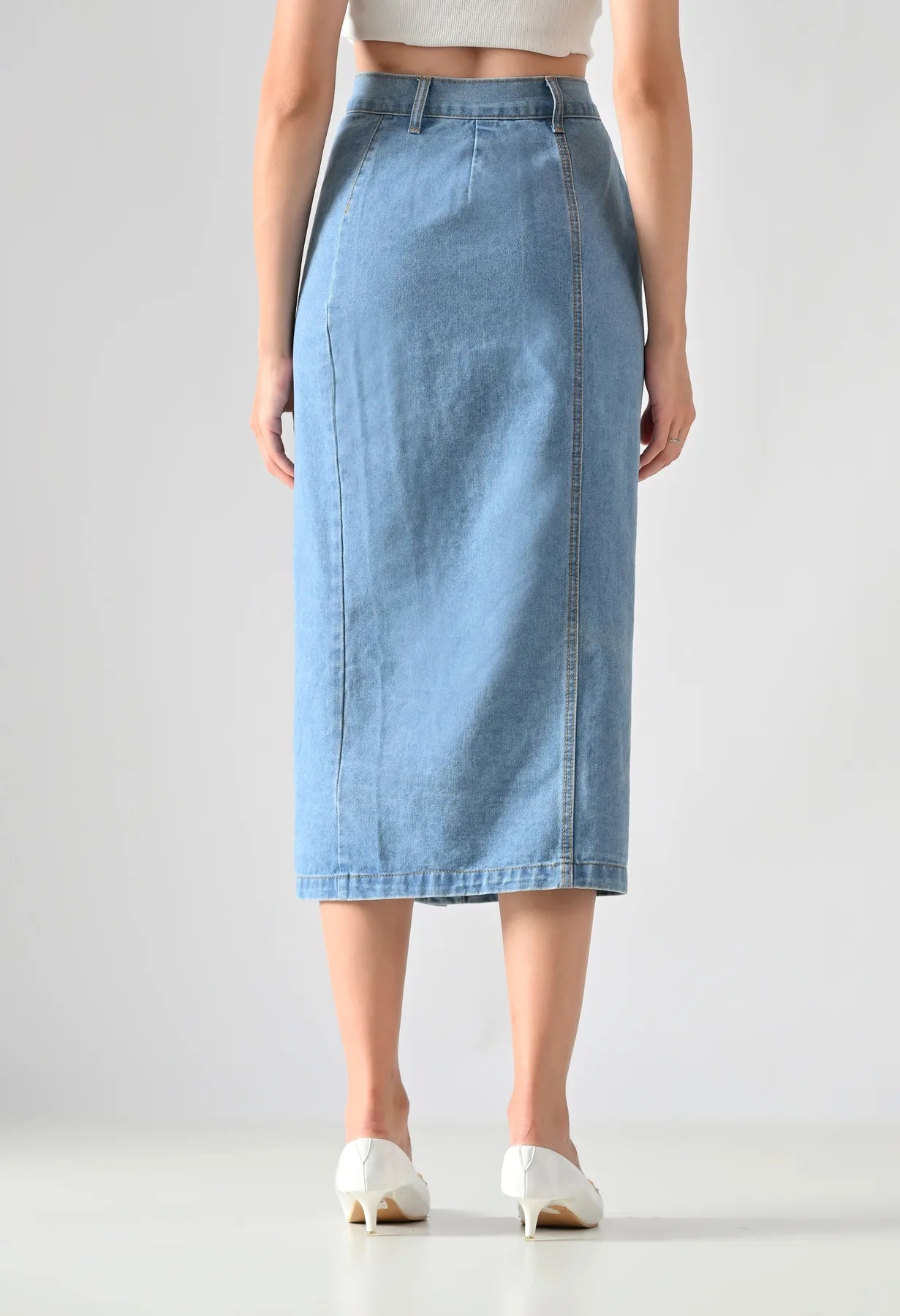 Frontline Button Midi Skirt