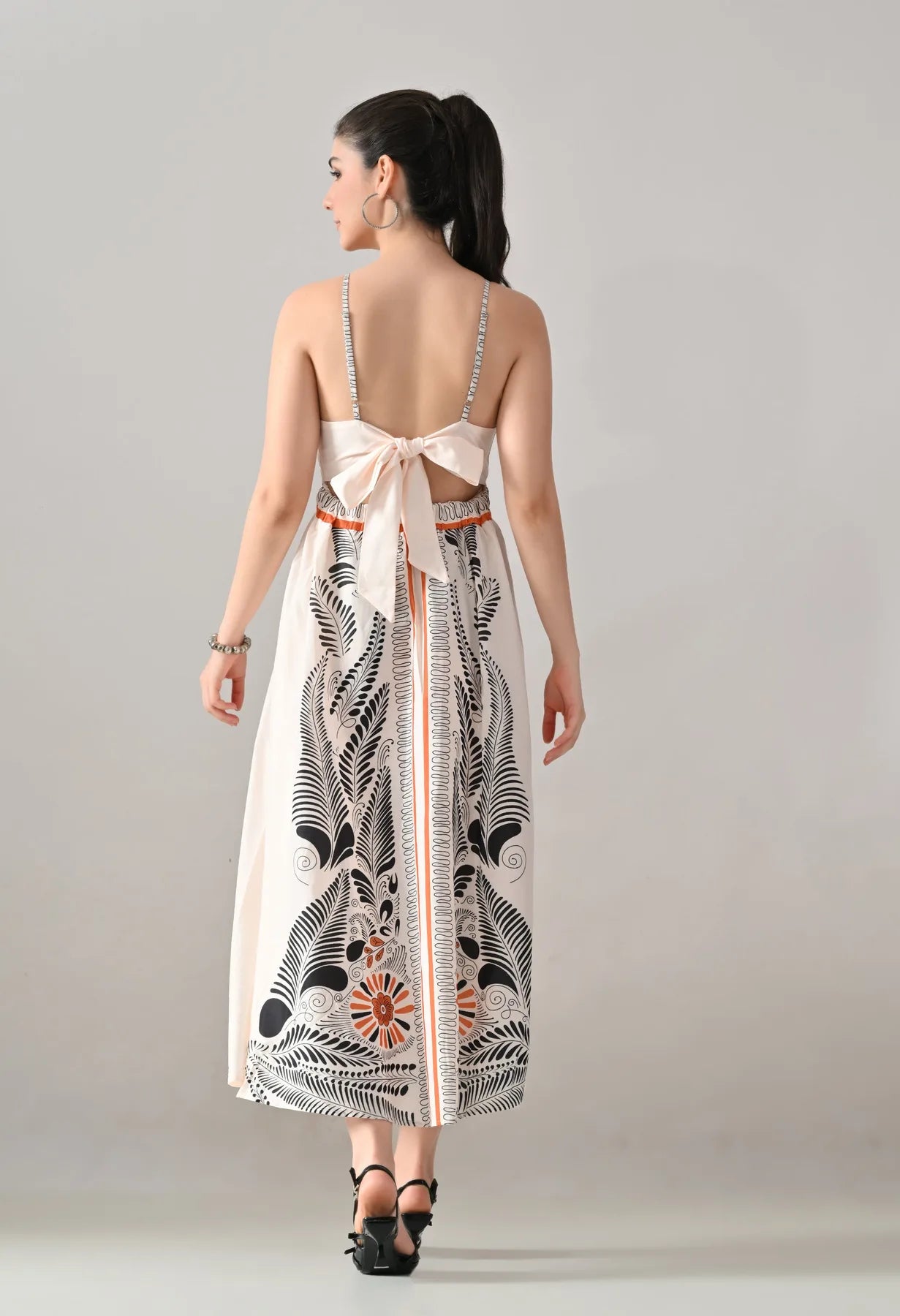 Tropical Bloom Back-Tie Maxi Dress